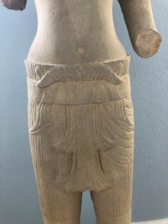 Estatua Masculina de Piedra Maciza Tallada a Mano a Gran Escala del Siglo XV