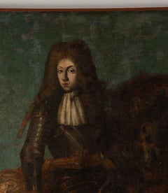 Grand Scale 17th Century Equestrian Oil on Canvas Portrait Painting