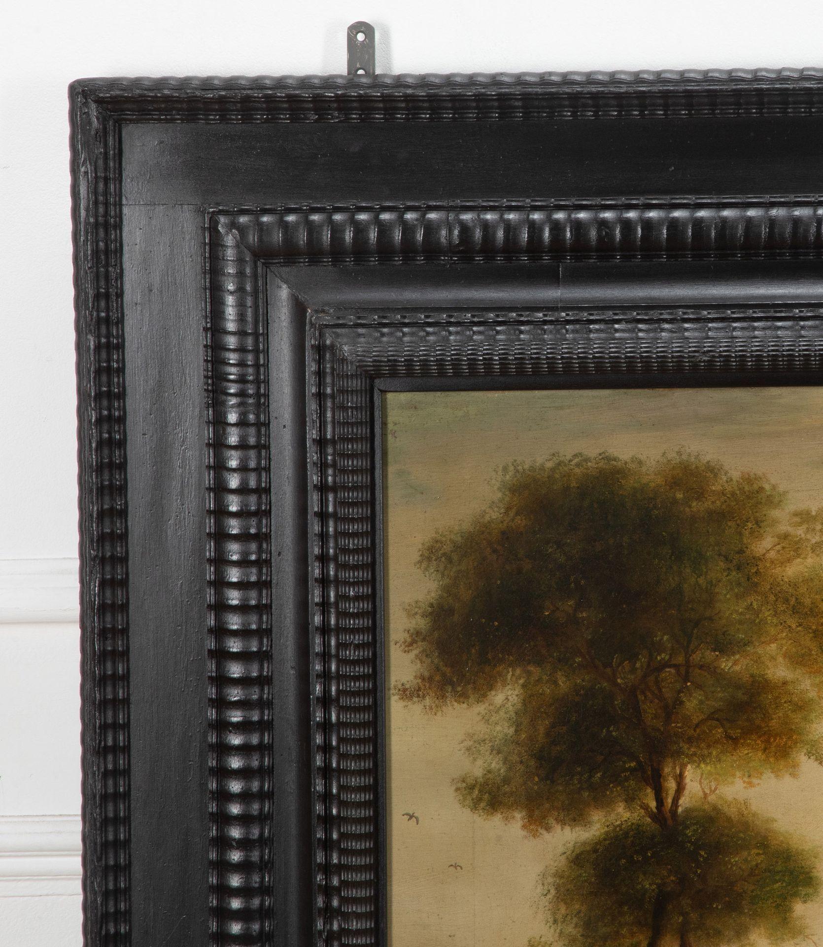Großes klassisches italienisches Landschaftsgemälde in Öl auf Leinwand aus der Mitte des 18. Jahrhunderts.
In einer erheblichen Zeit 18. Jahrhundert flämischen Hand geschnitzt Ripple Frame.
Das Gemälde wurde Anfang bis Mitte des 20. Jahrhunderts