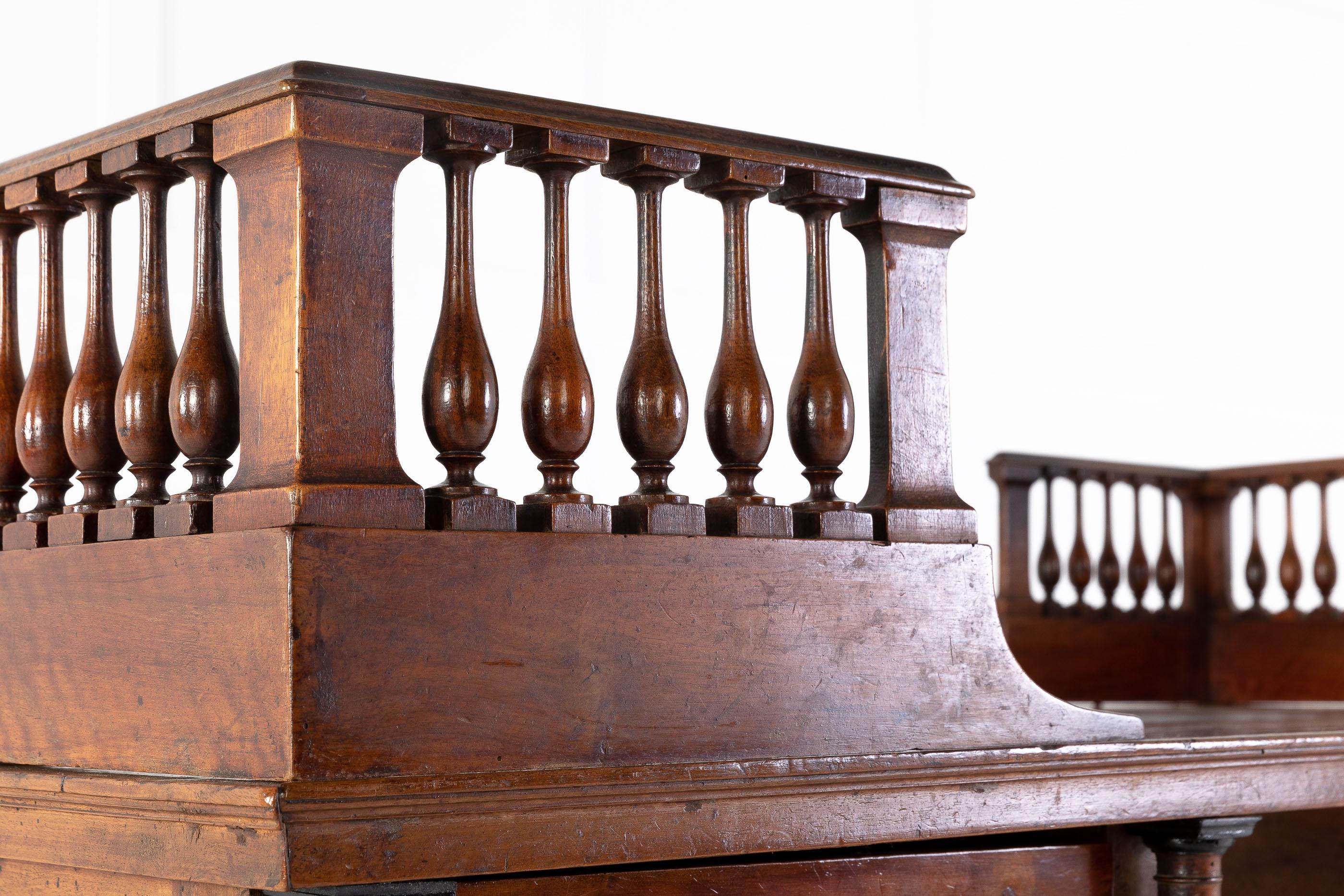 Grand Scale 18th Century Walnut Italian Desk For Sale 1