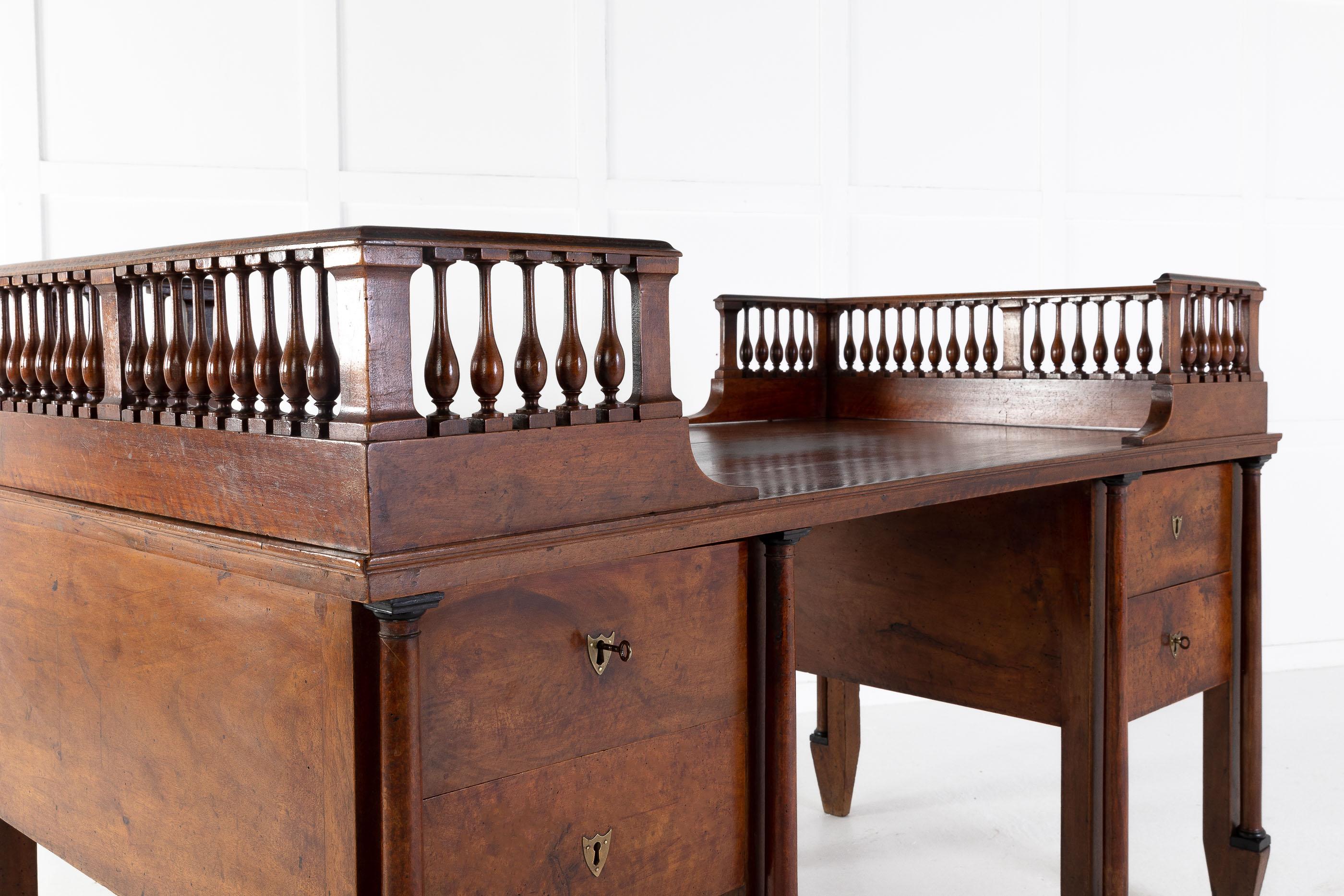 Grand Scale 18th Century Walnut Italian Desk For Sale 3