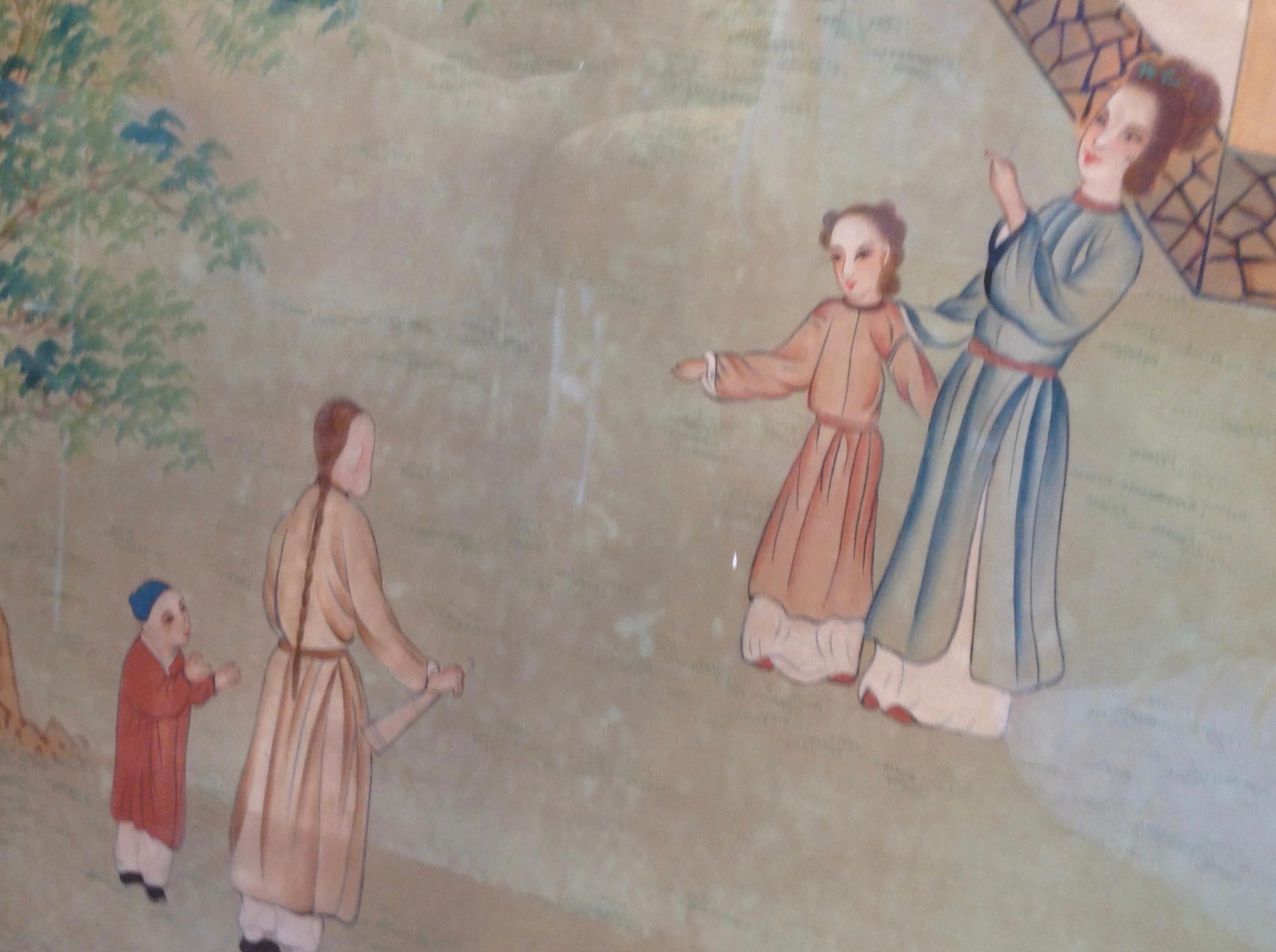 Grand Scale 19th Century Chinoiserie Painted Panel 6