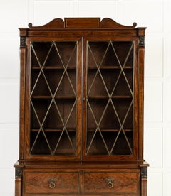 Grand Scale 19th Century English Regency Mahogany Secretaire Bookcase