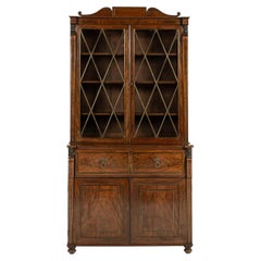 Grand Scale 19th Century English Regency Mahogany Secretaire Bookcase