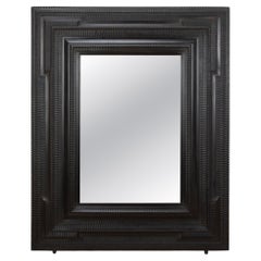 Grand Scale 19th Century Flemish Ebonised Ripple Frame Mirror