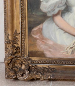 Grand Scale 19th Century Oil on Canvas Family Portrait