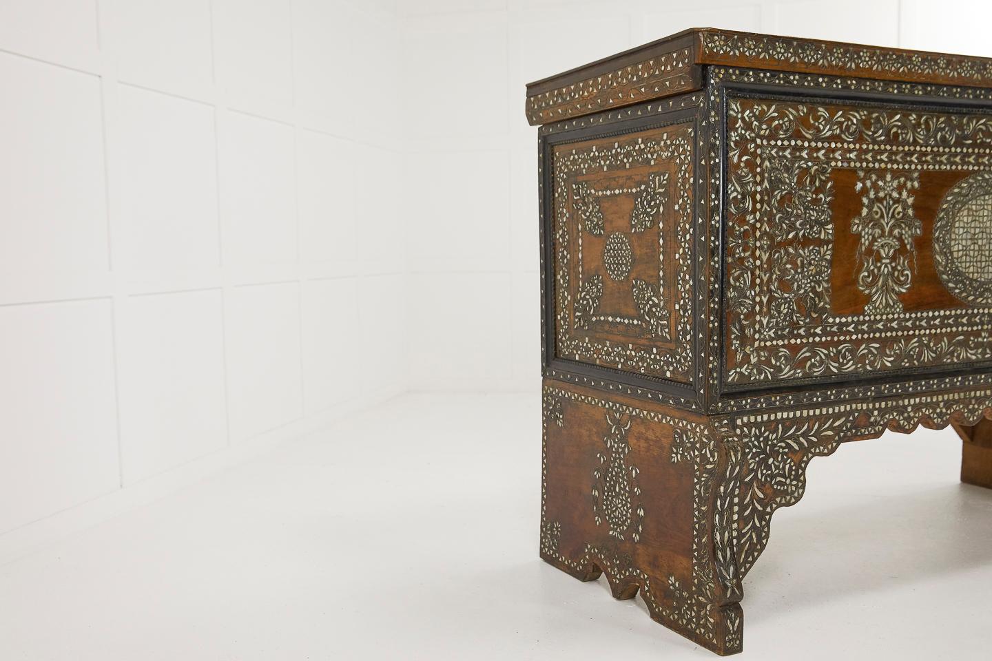 Grand Scale 19th Century Syrian Wedding Chest For Sale 1