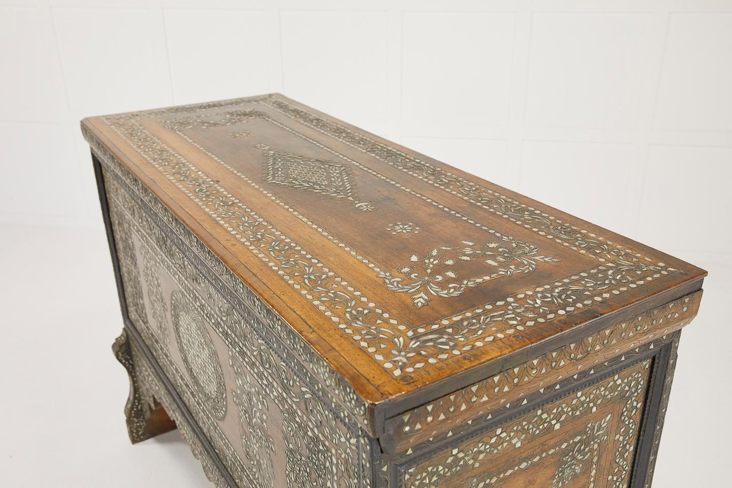 Grand Scale 19th Century Syrian Wedding Chest For Sale at 1stDibs
