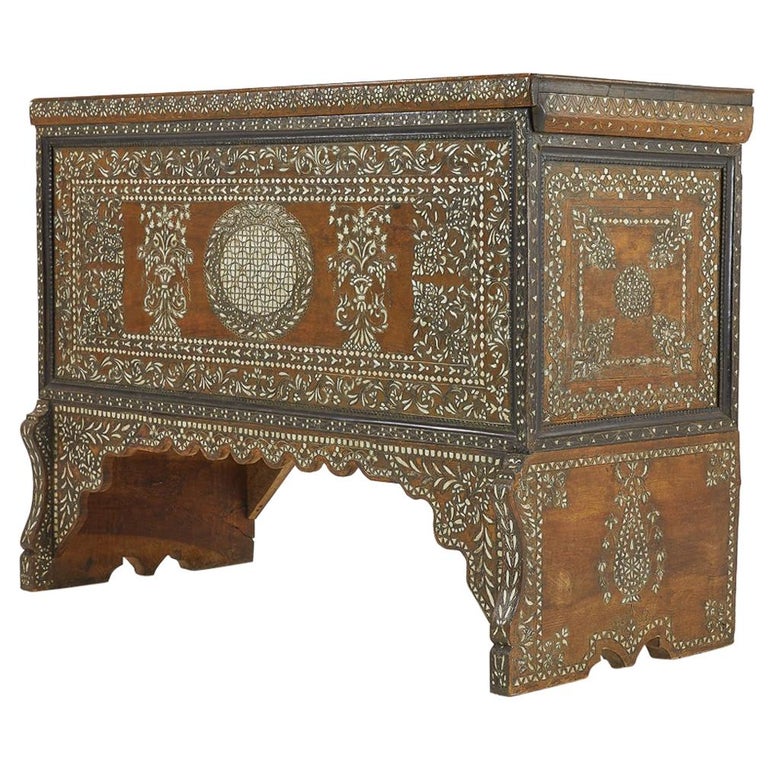 Grand Scale 19th Century Syrian Wedding Chest at 1stDibs