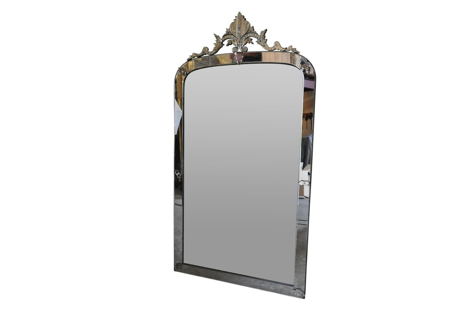 European Grand Scale 19th Century Venetian Mirror