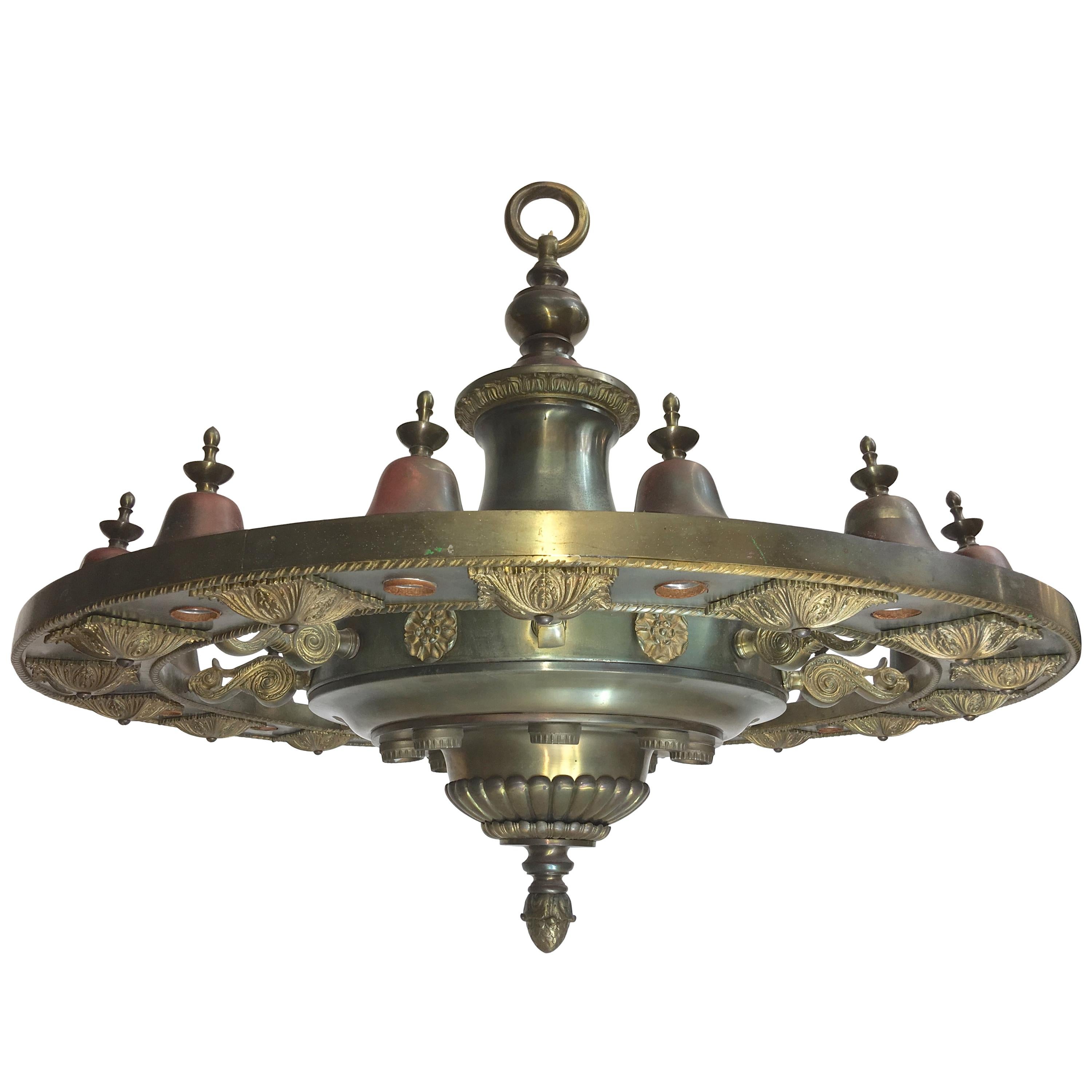 Grand Scale Bronze Lobby Chandelier