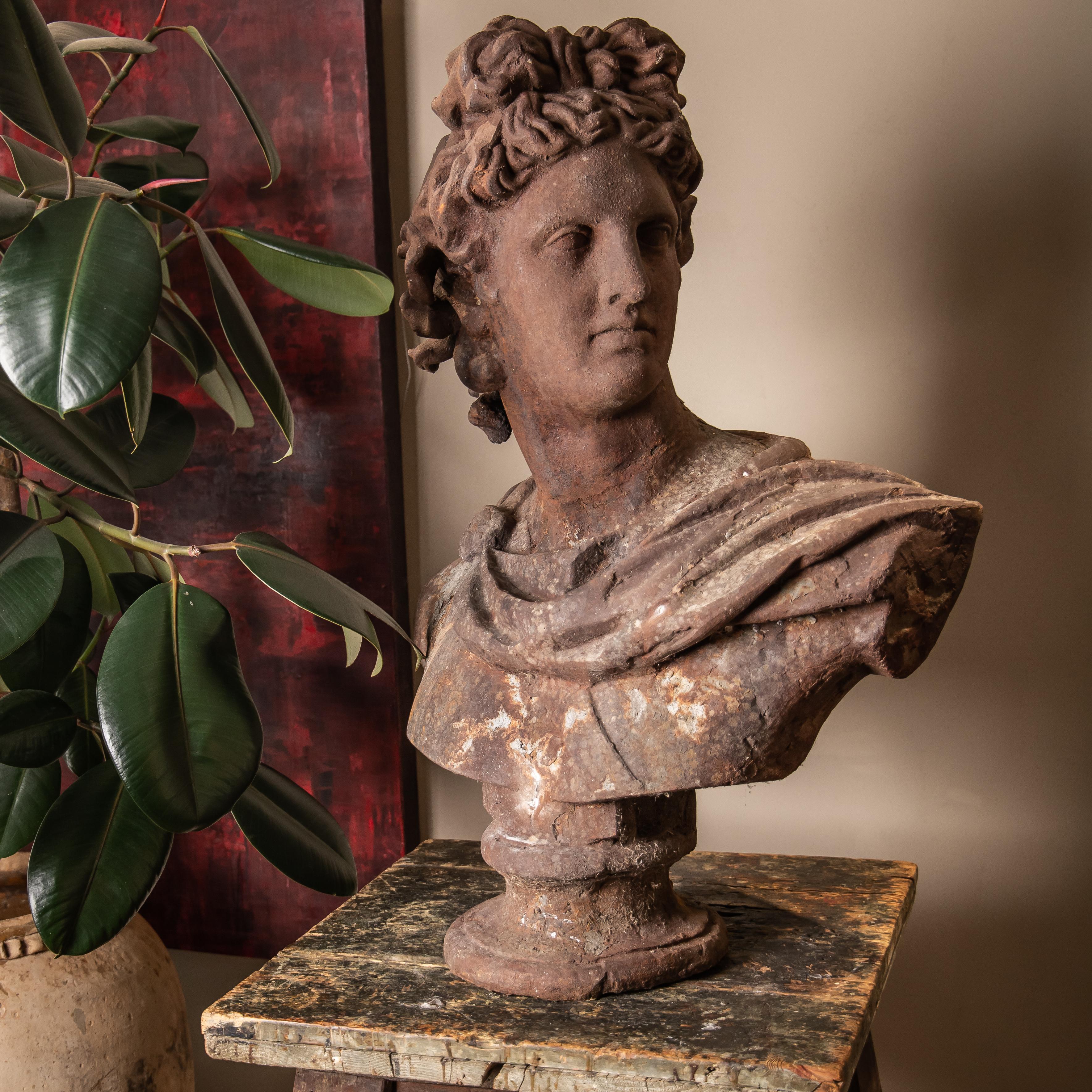 Beautifully cast with remarkable patina.
Heroic and striking sculptural statement.
Perfect for both internal or external use.

A Grand Tour interpretation of the celebrated Apollo of the Belvedere .
A lost bronze original made between 350-325