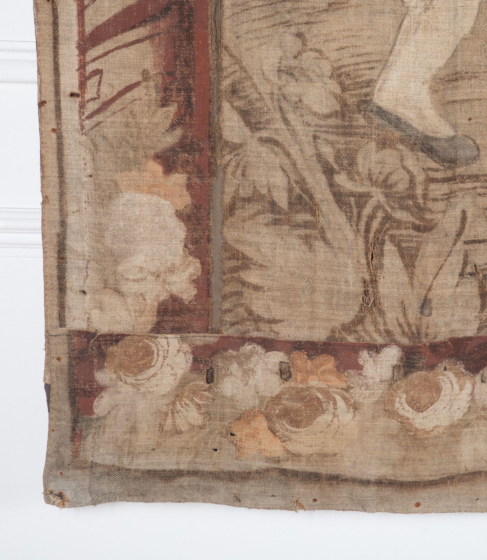 Tenture de Toile peinte flamande du 18ème siècle à grande échelle en vente 6