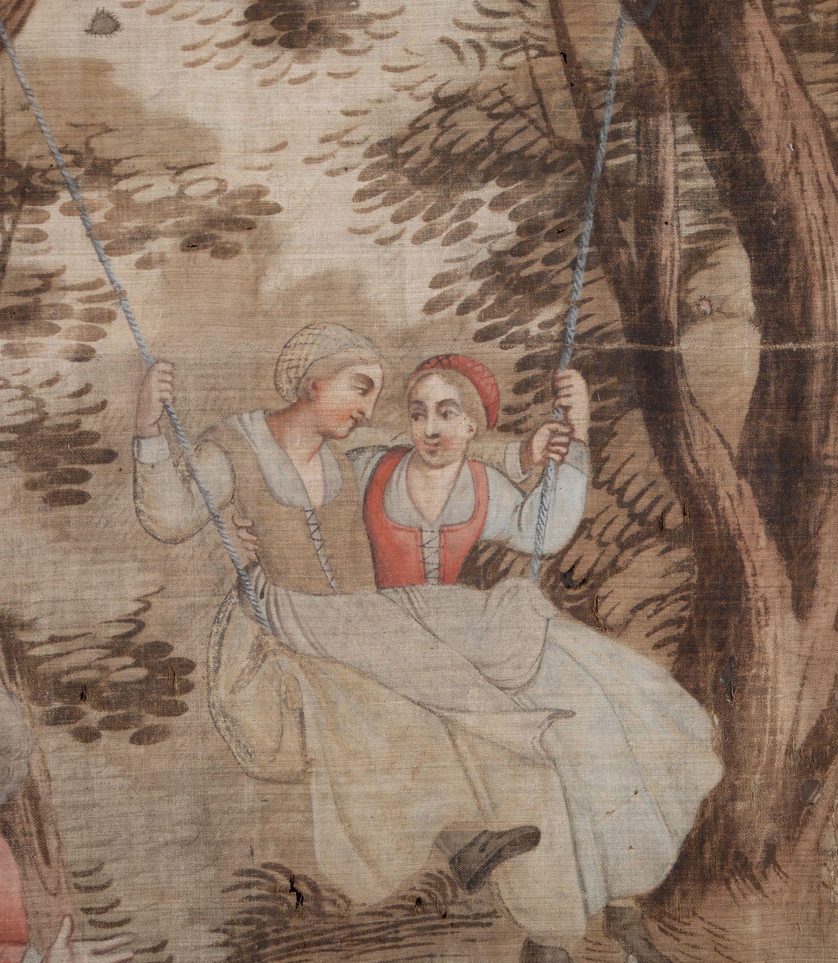 Tenture de Toile peinte flamande du 18ème siècle à grande échelle en vente 2
