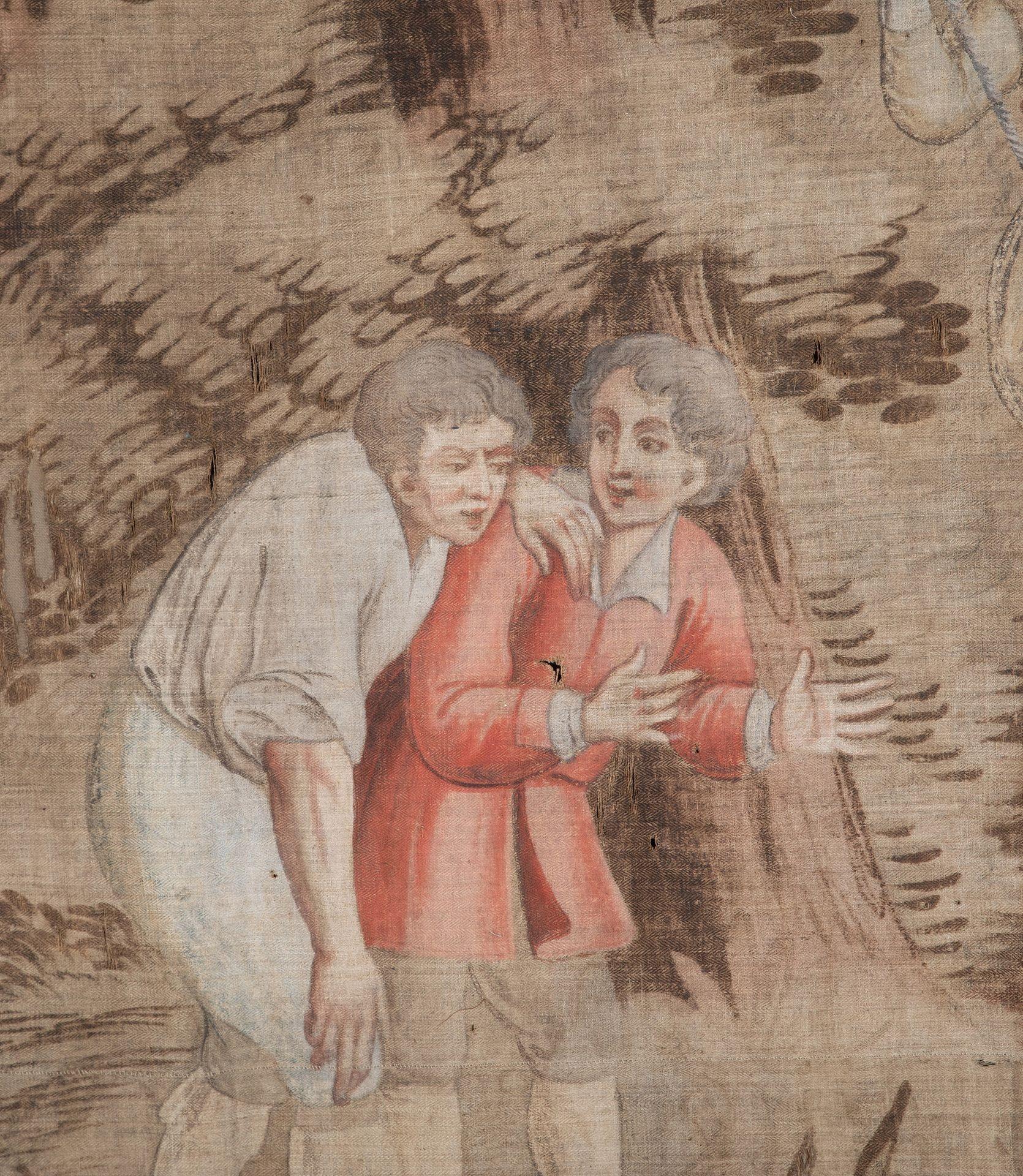 Tenture de Toile peinte flamande du 18ème siècle à grande échelle en vente 3