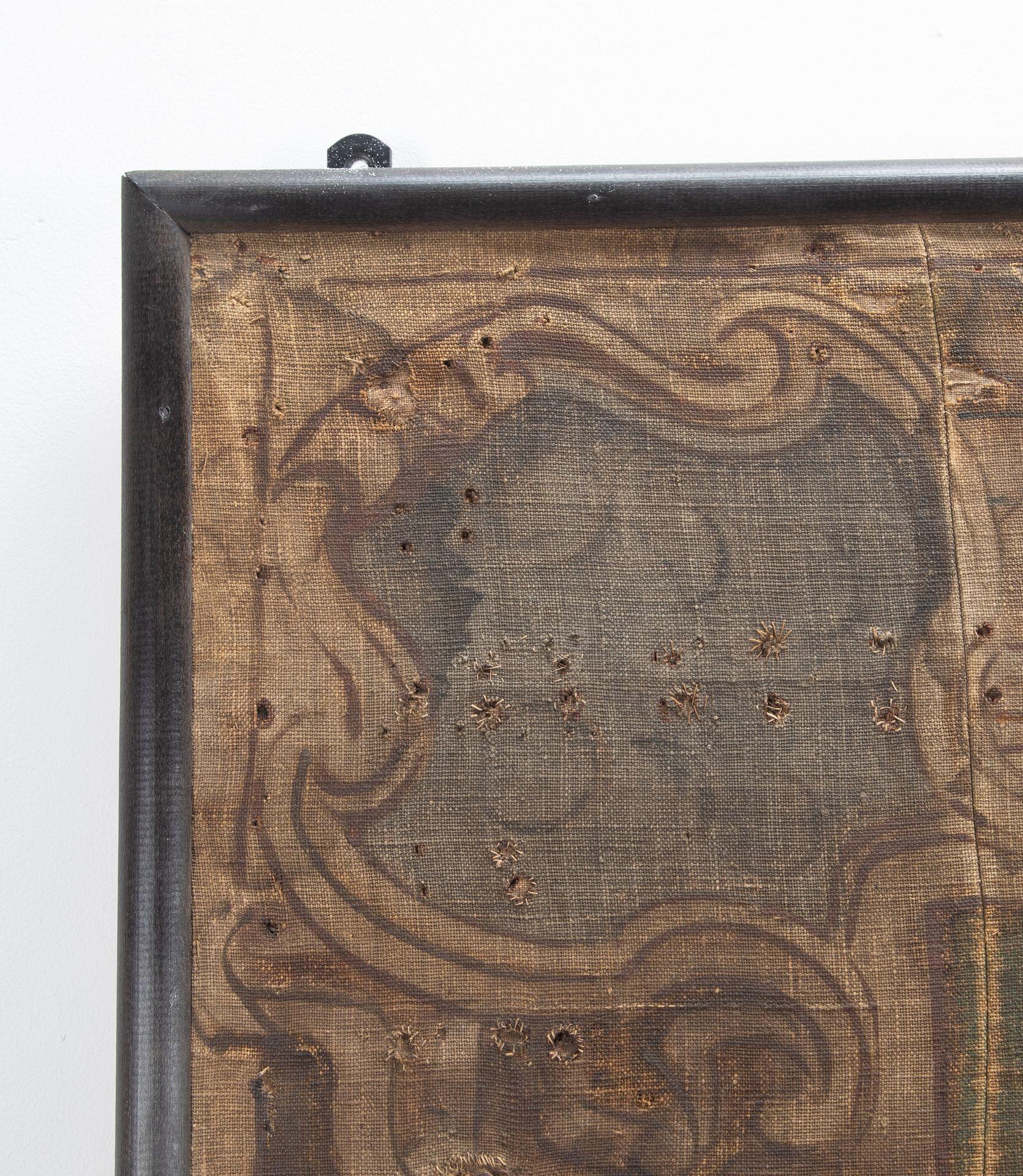 Grand Scale French 17th Century Toile Fabric Wall Painting 7