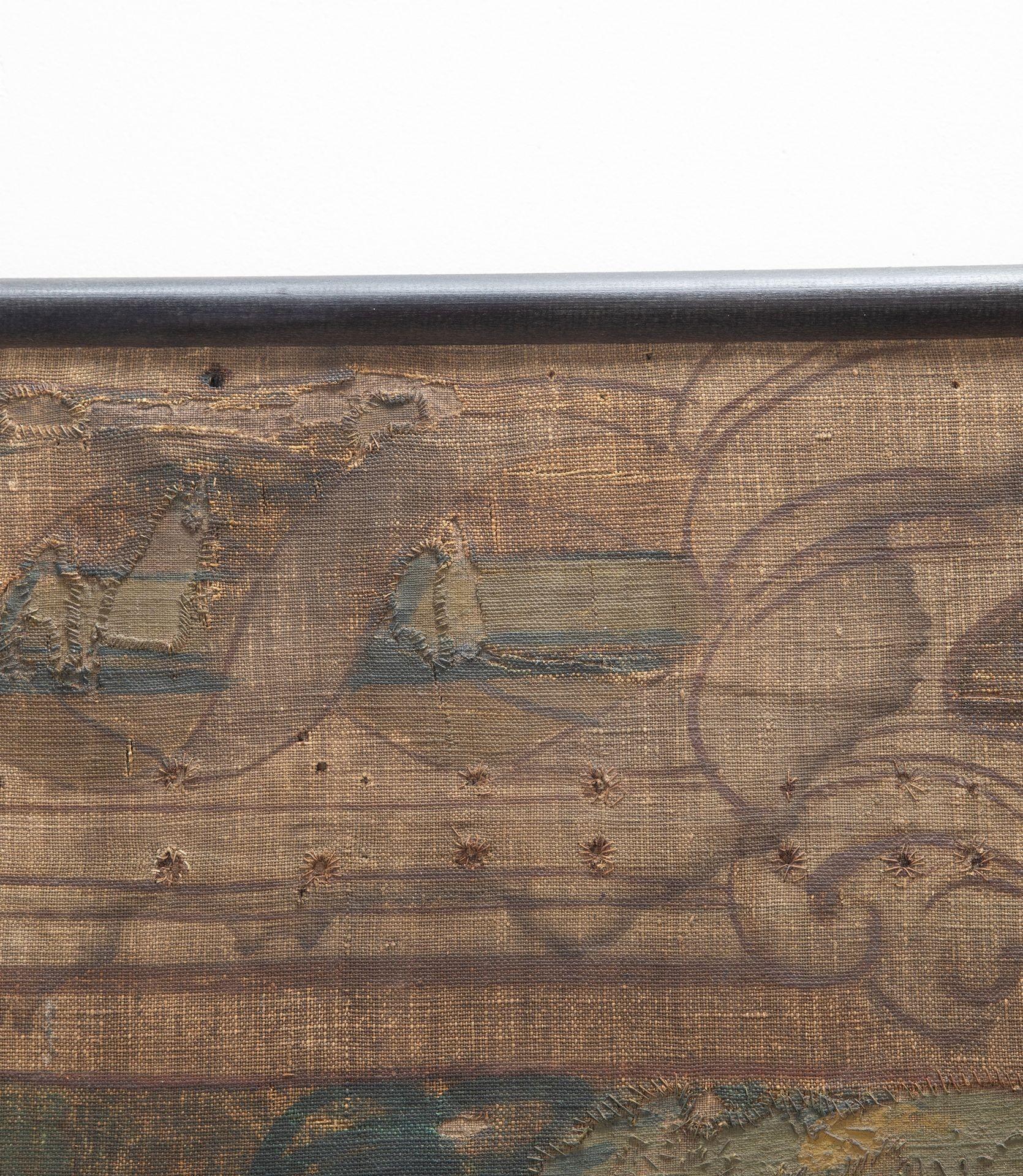 Grand Scale French 17th Century Toile Fabric Wall Painting 9