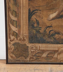 Grand Scale French 17th Century Toile Fabric Wall Painting
