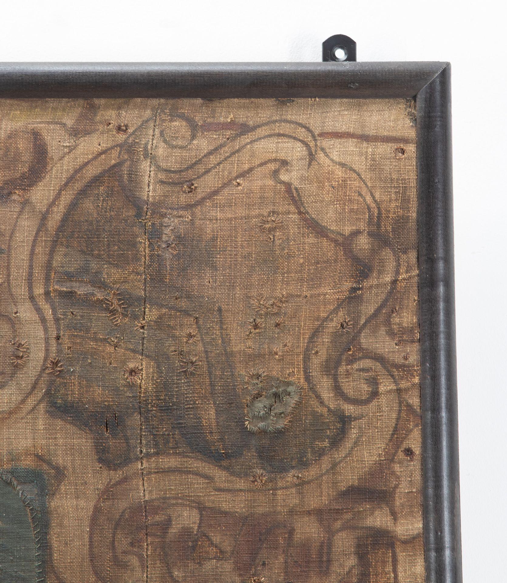 Grand Scale French 17th Century Toile Fabric Wall Painting 3