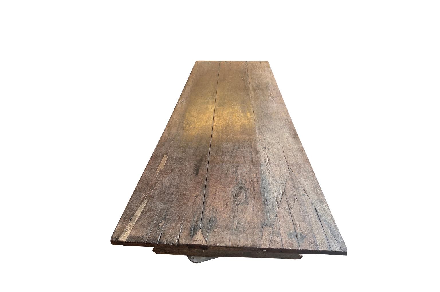 Grand Scale French Farm Table For Sale 8