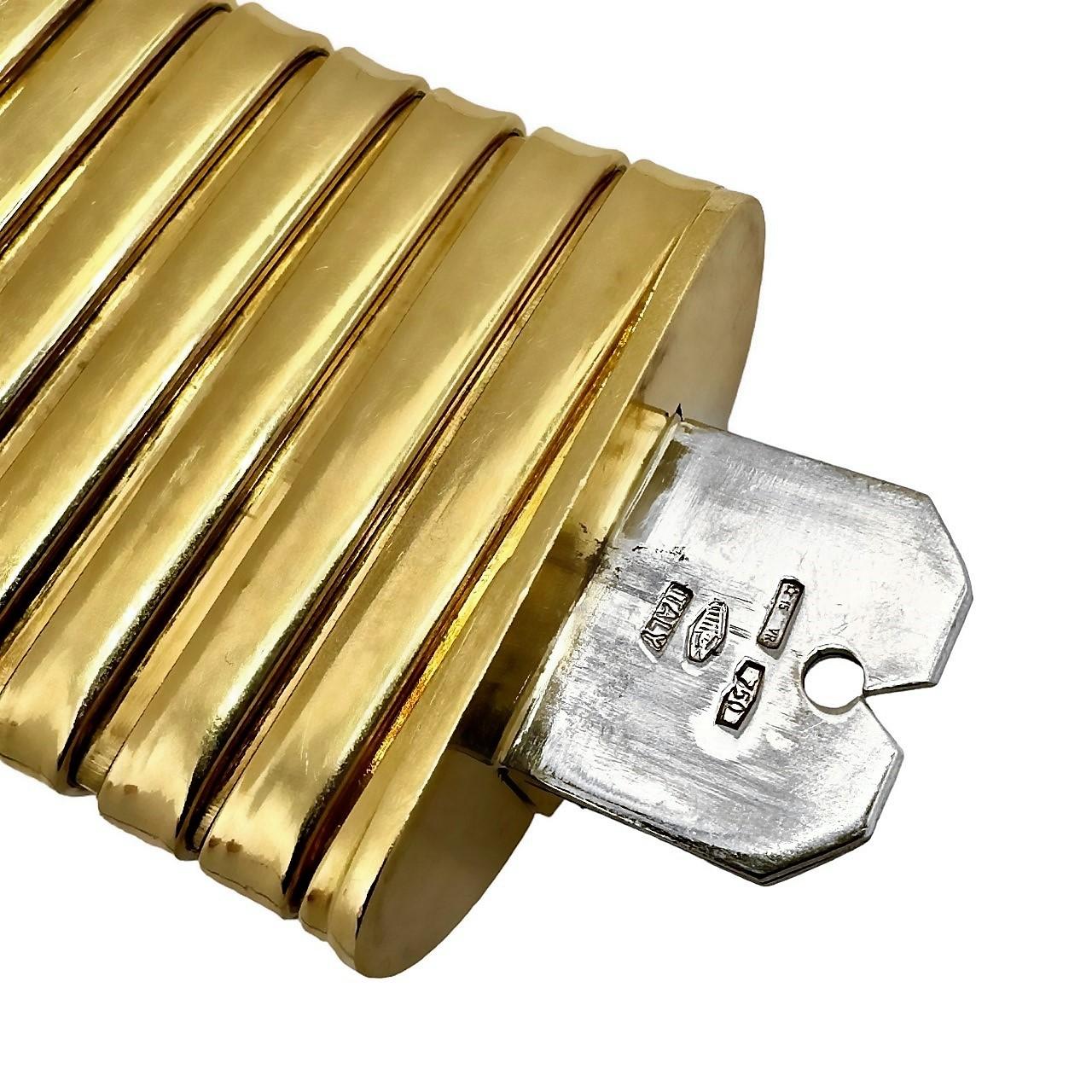 Grand Scale Italienisch Mitte des 20. Jahrhunderts 18k Gold Tubogas Choker 2
