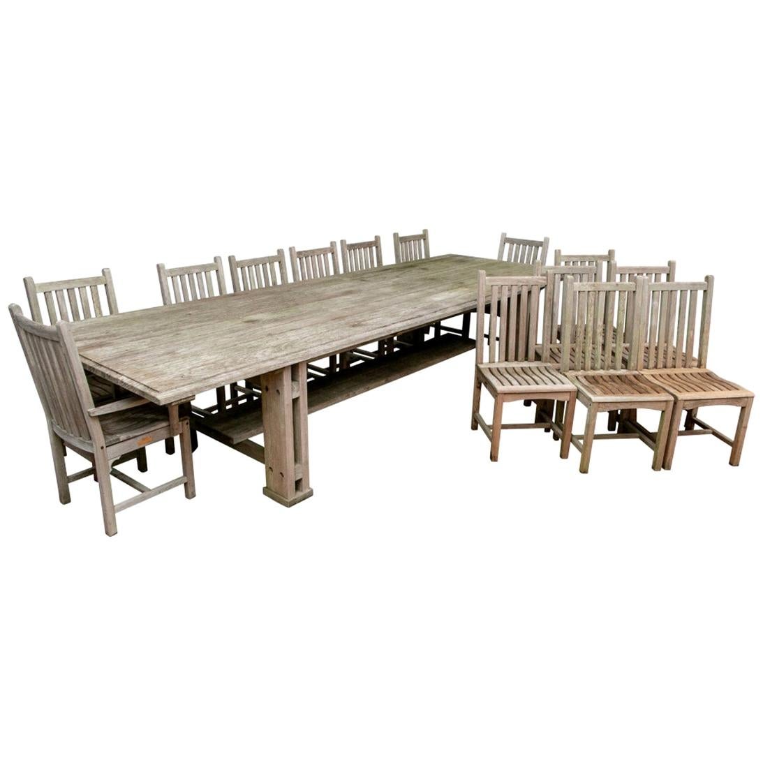 Grand Scale Kingsley Bate Teak Table with 14 Chairs