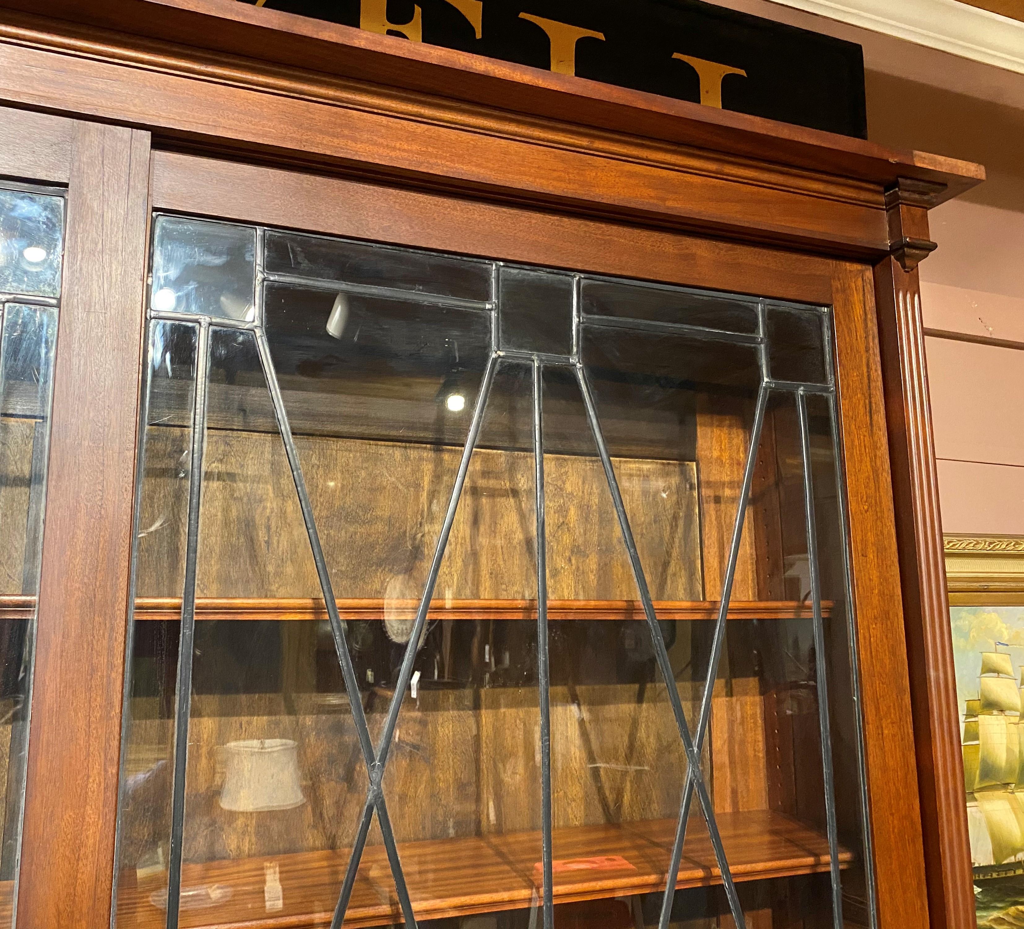 antique bookcase with glass doors