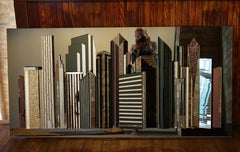 Grand Scale Mirrored Chicago Skyline Sculpture by Harvard Reflections