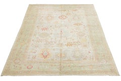 Alfombra Gran Escala Estilo Moderno Oushak  14' x 19' Lana anudada a mano