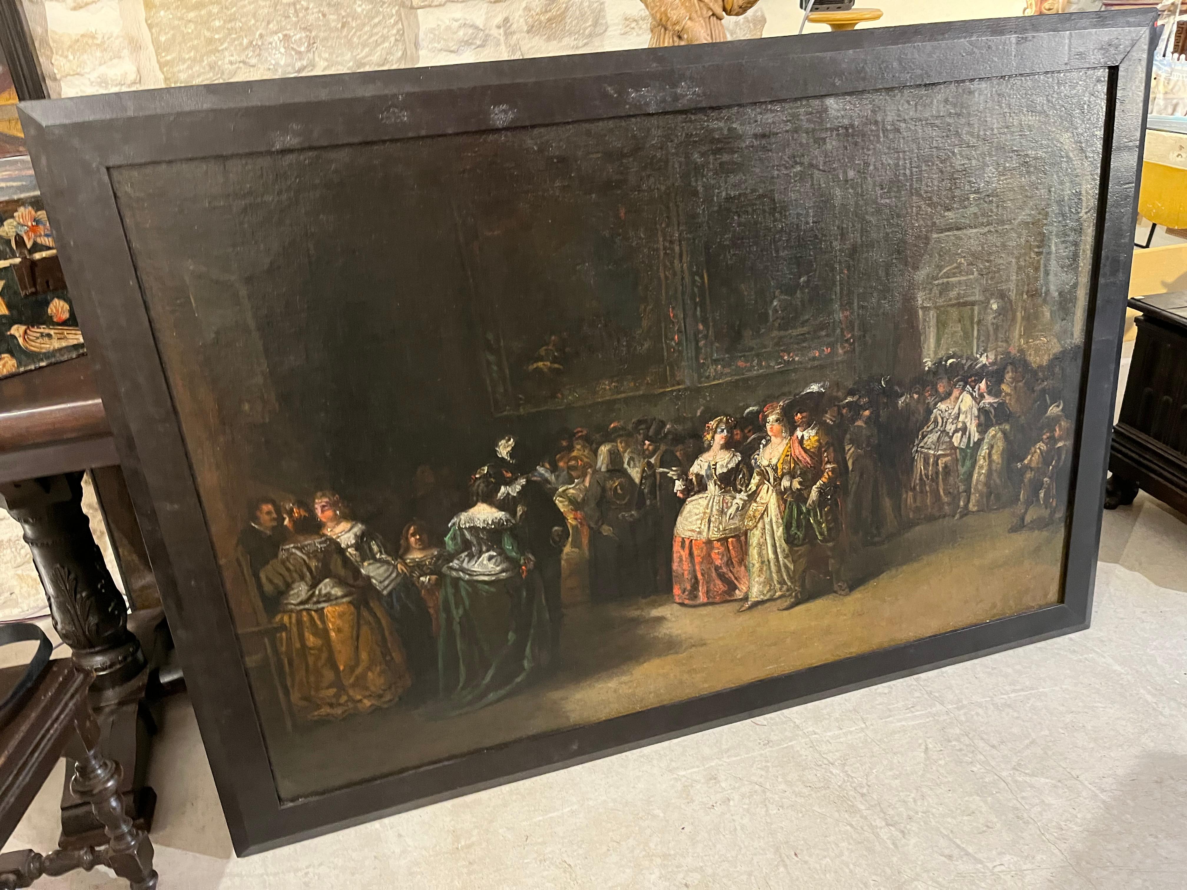 Grand Scale Spanish 17th Century Oil Painting In Good Condition For Sale In Round Top, TX