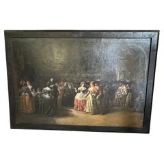 Antique Grand Scale Spanish 17th Century Oil Painting