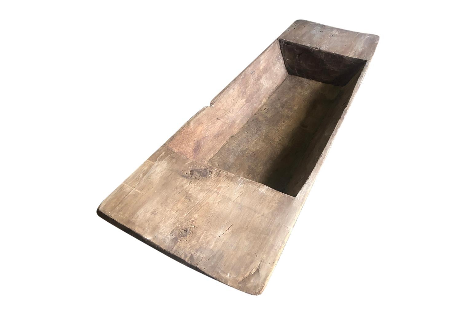 Wood Grand Scale Spanish 18th Century Dough Bowl, Trough For Sale