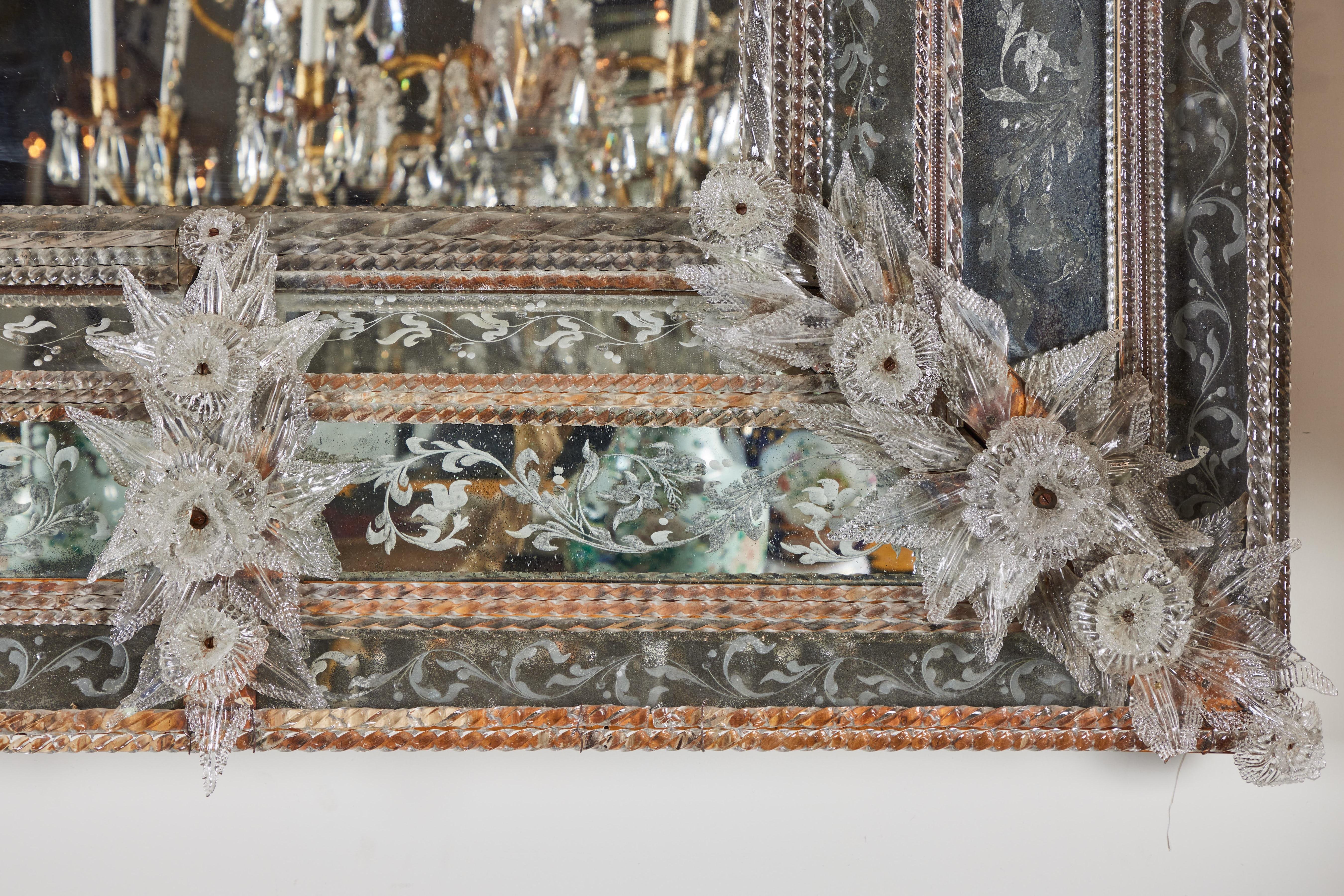 Baroque Grand Scale Venetian Mirror For Sale