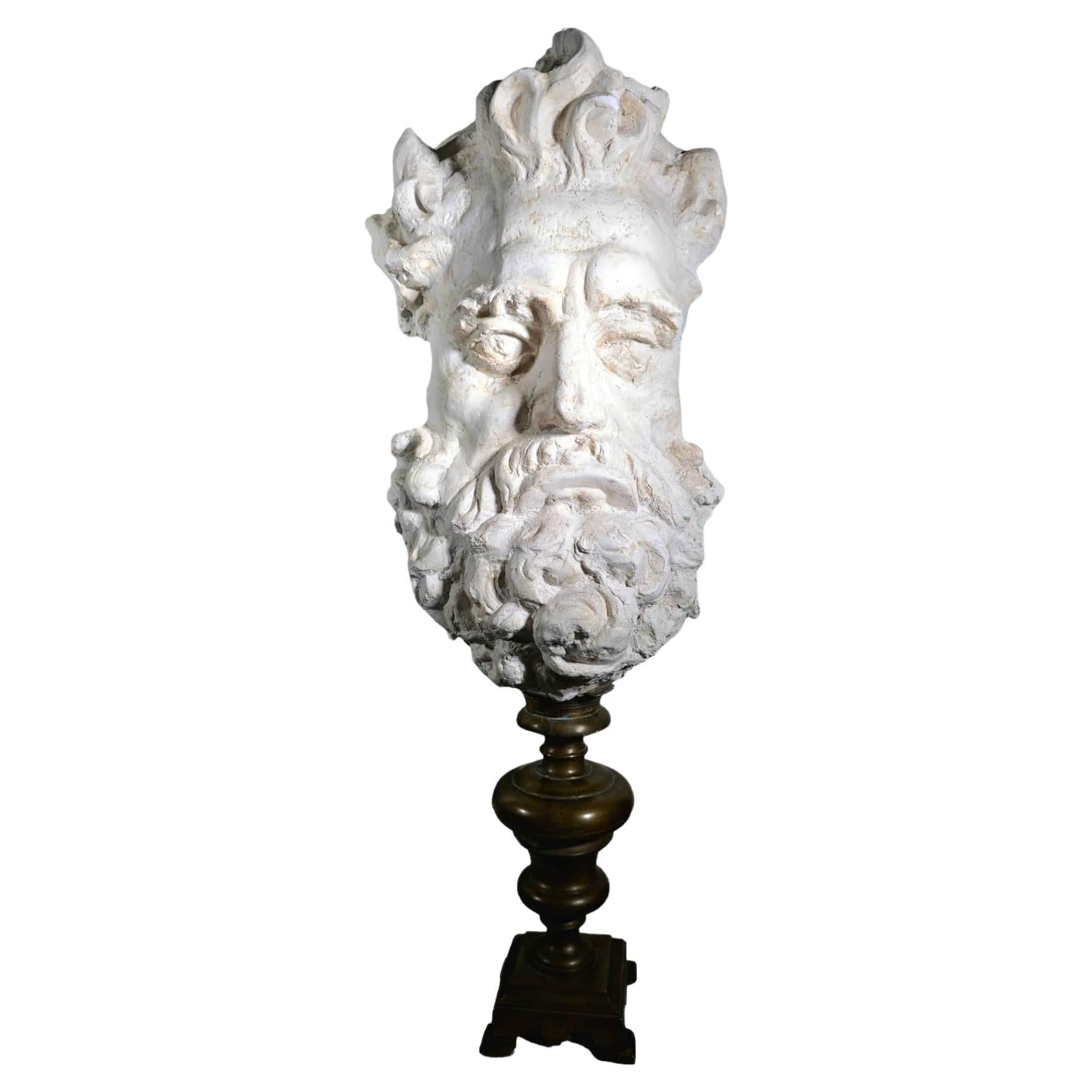 Grand Sculpture of Zeus from the 19th Century For Sale
