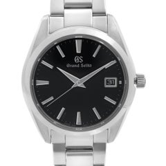 Grand Seiko Heritage Stainless Steel Black Dial Quartz Mens Watch SBGV223