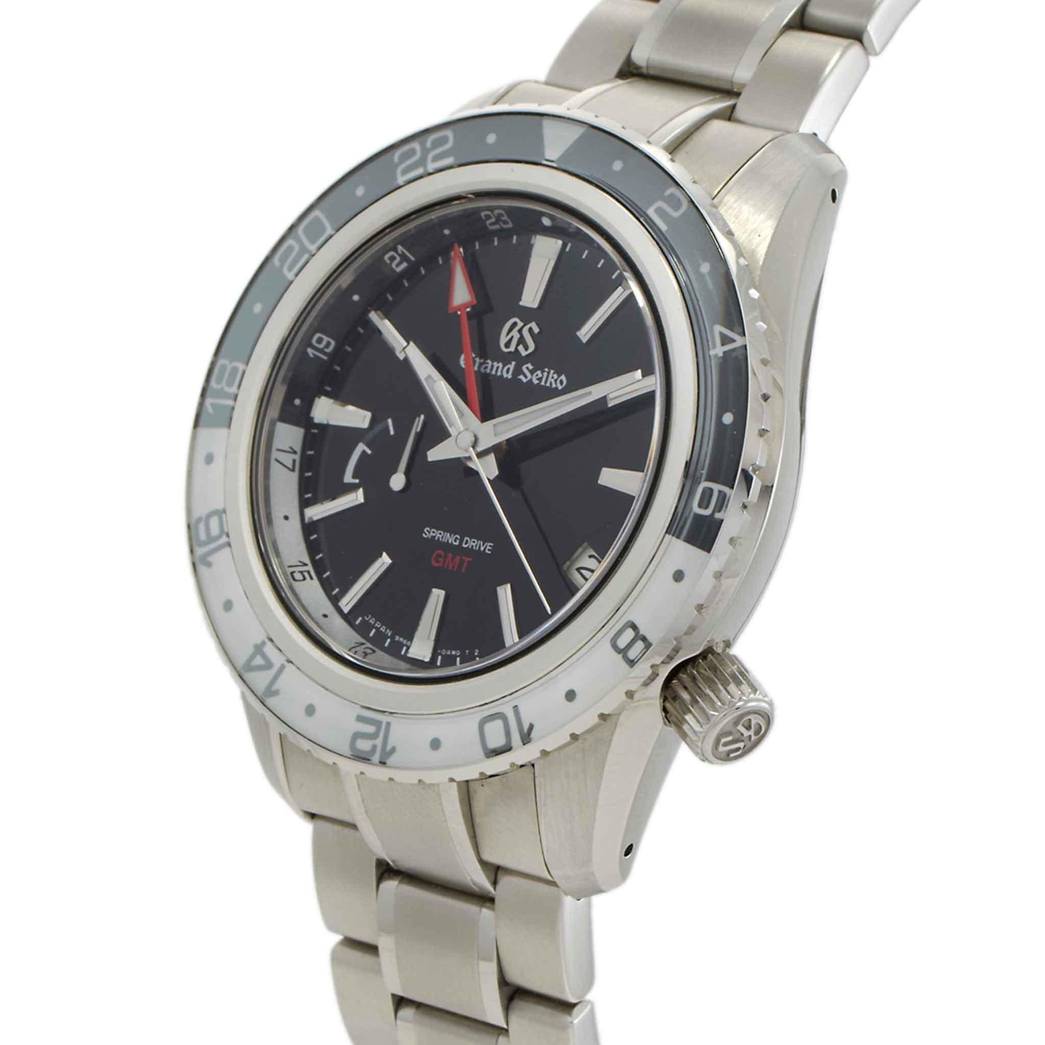 da uomo o donna Grand Seiko Spring Drive GMT Ref. SBGE277G Quadrante nero Rock 44MM - Cal. 9R66 Auto in vendita
