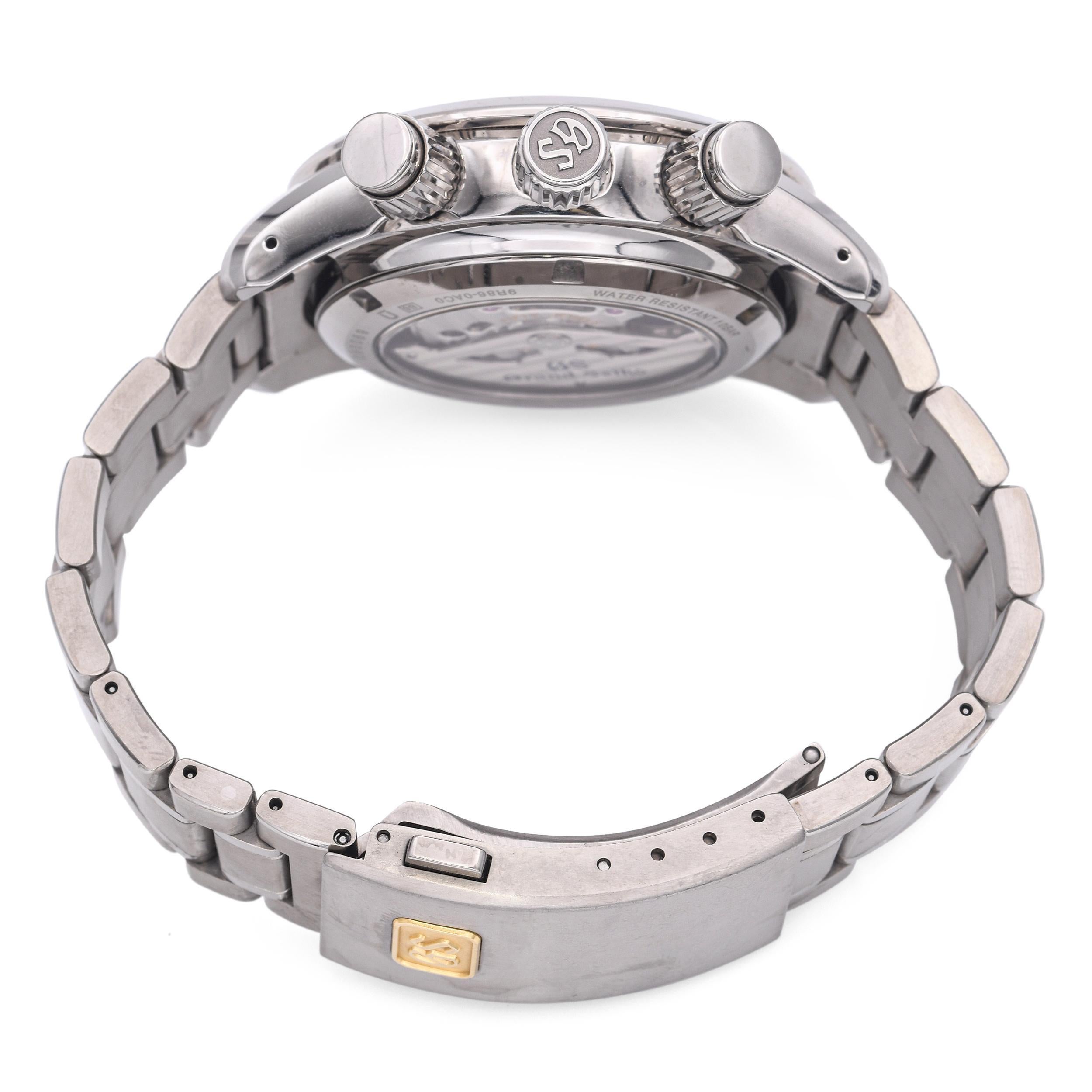 Grand Seiko Titanium Spring Drive Chronograph Watch Ref. 9R86-0AC0 For Sale 1