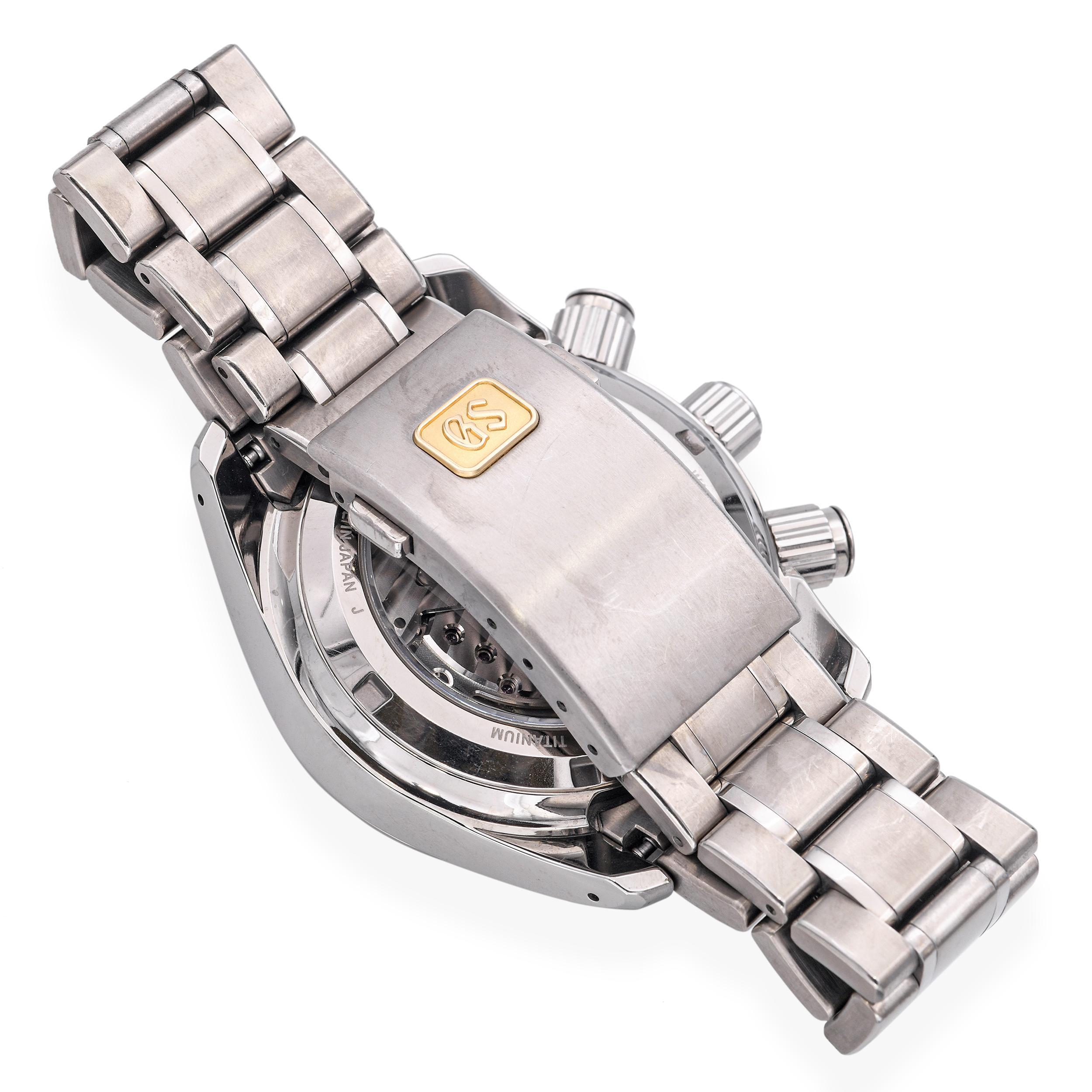 Grand Seiko Titanium Spring Drive Chronograph Watch Ref. 9R86-0AC0 For Sale 2