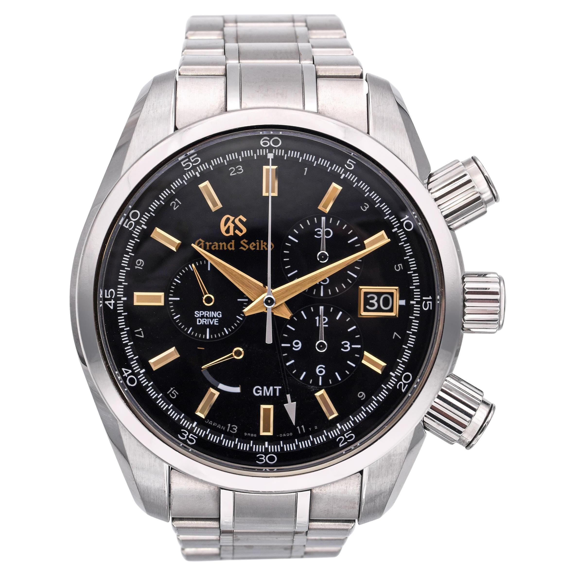 Grand Seiko Titanium Spring Drive Chronograph Watch Ref. 9R86-0AC0 For Sale