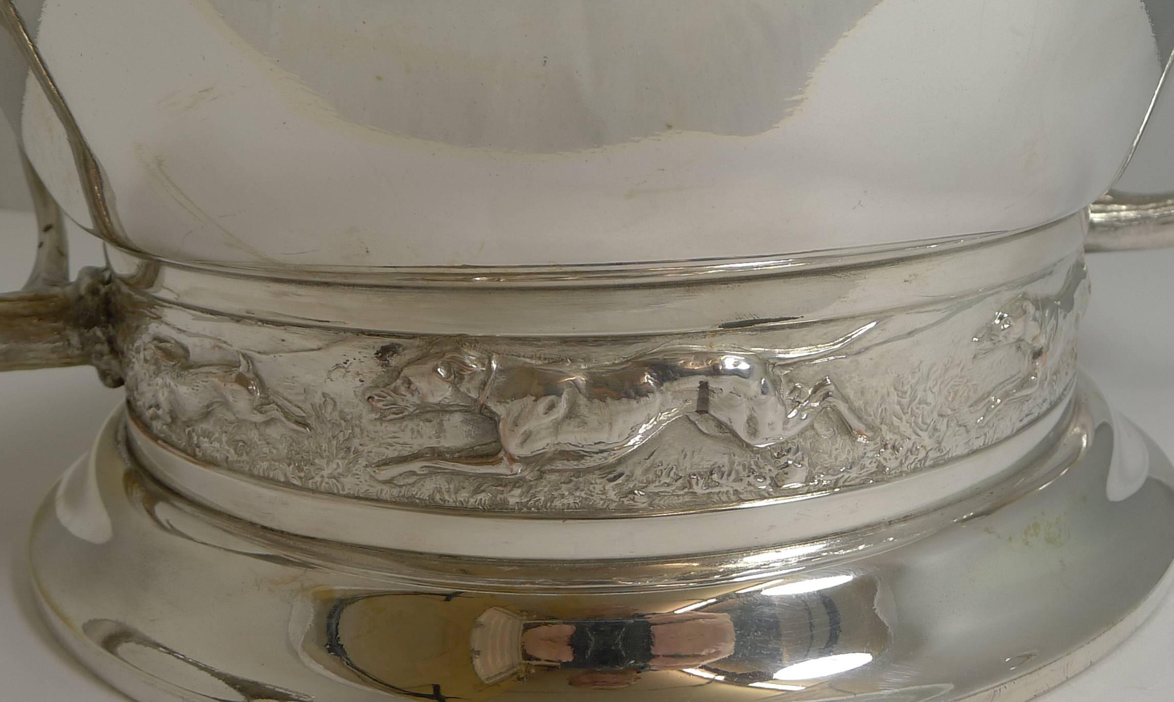 Grand Silver Plated Hunting Tureen by WMF, circa 1920, Signed 2