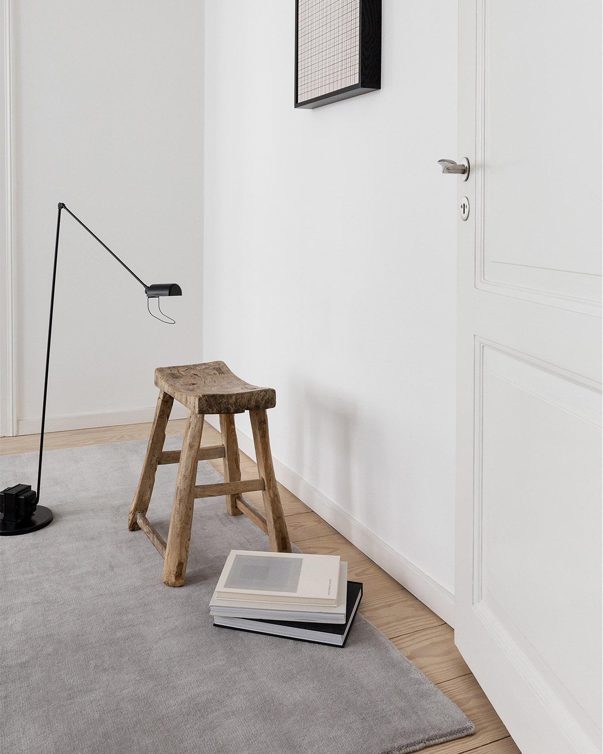 Tissé à la main Grand Silver, tapis à poils coupés en laine en vente