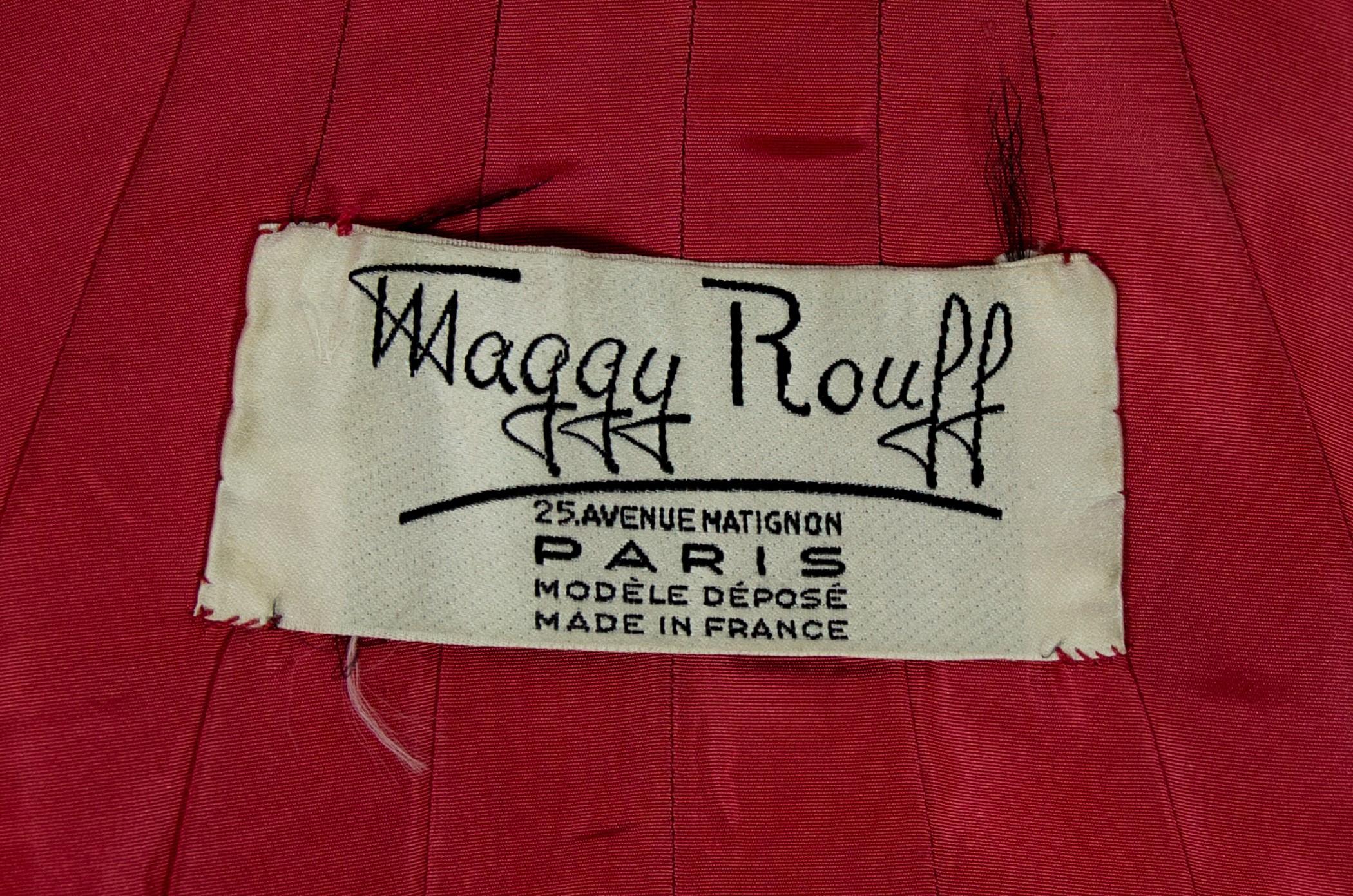 An Evening Maggy Rouff French Haute Couture Red Silk Coat Circa 1955 10