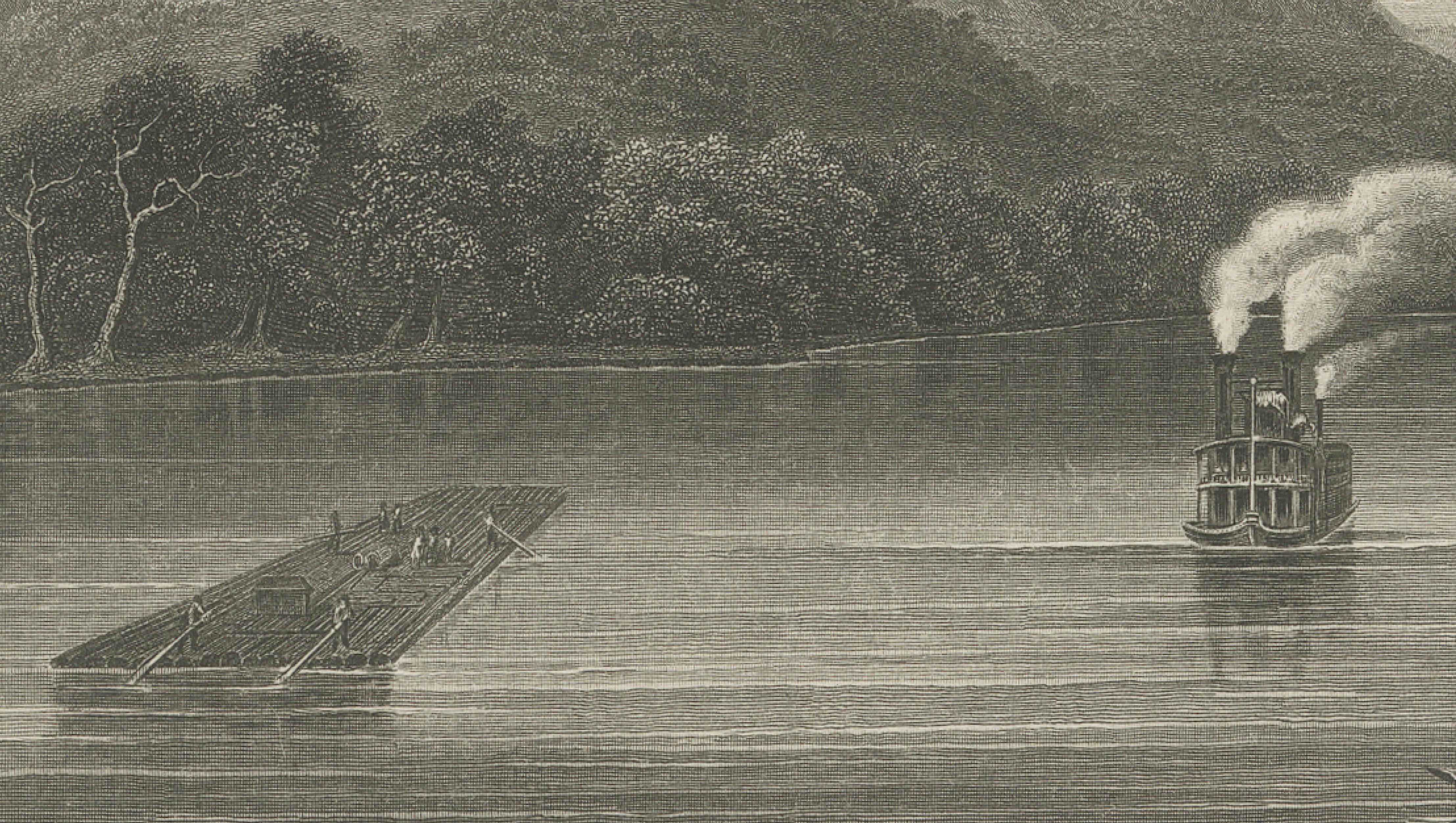 Grand Spirit Tables, Lake Pepin – Mississippi River Steamboat View, c.1850