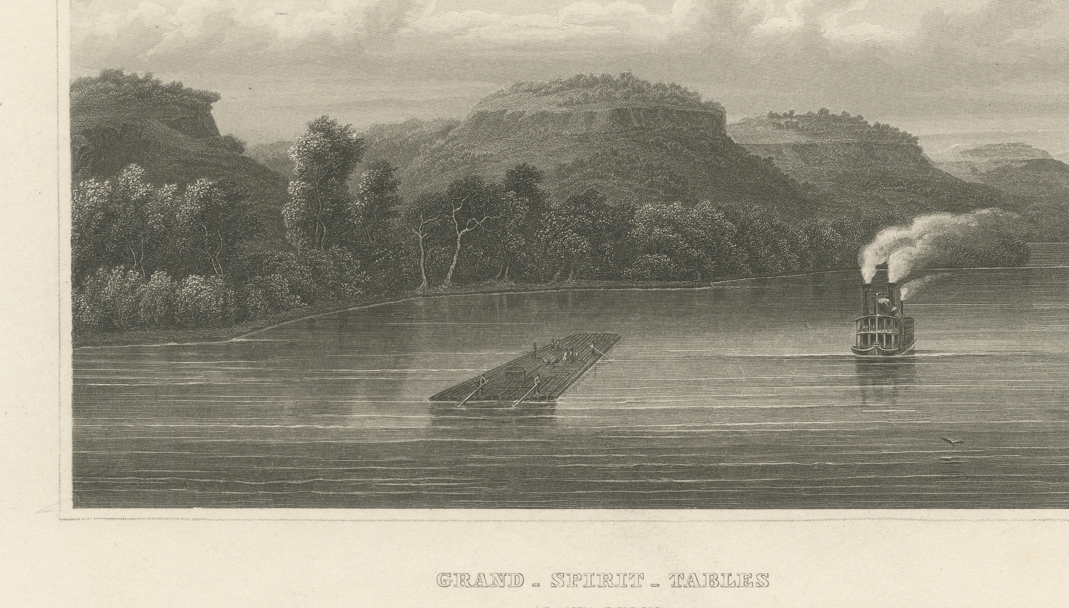 Grand Spirit Tables, Lake Pepin – Mississippi River Steamboat View, c.1850