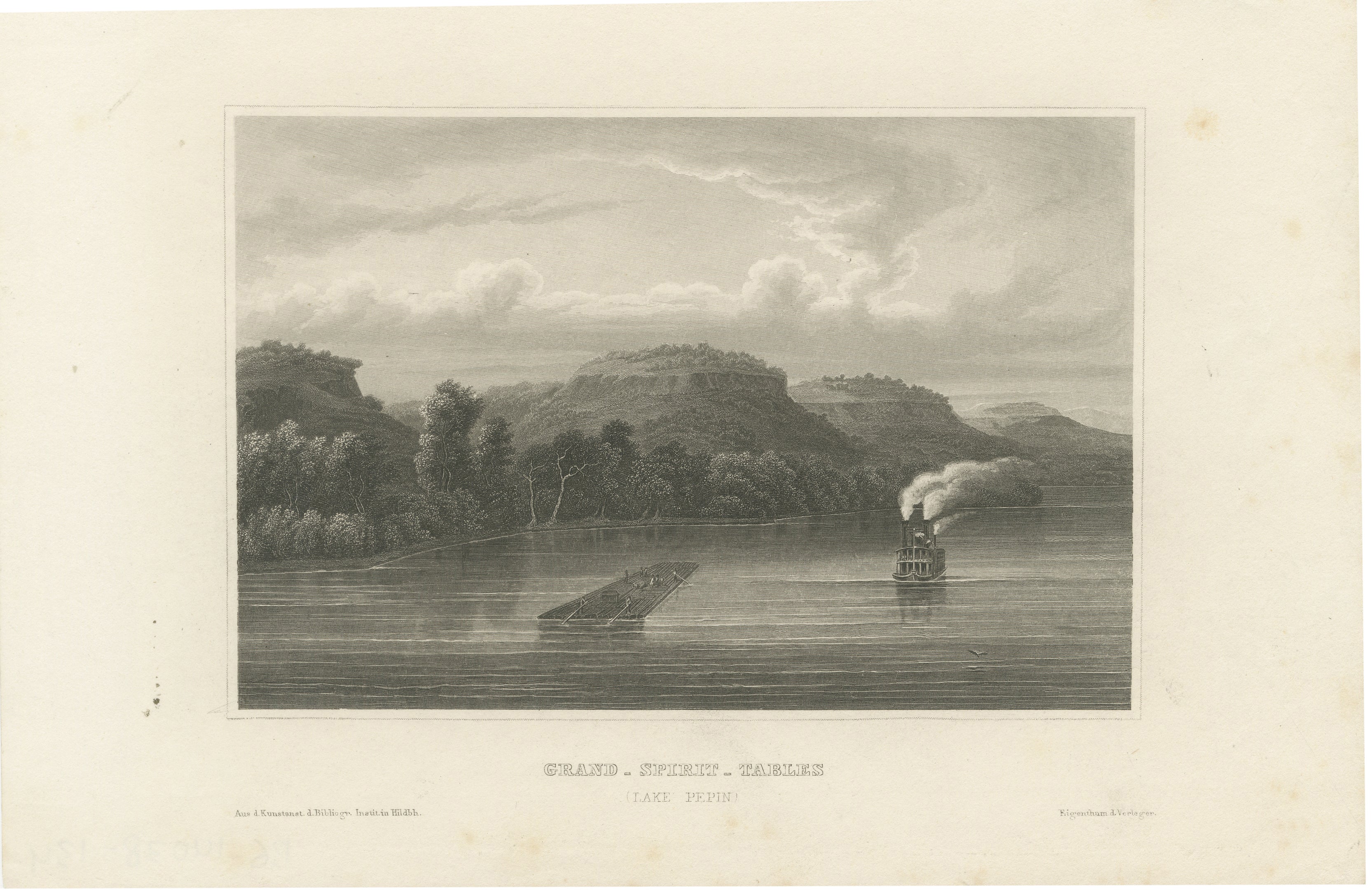 Grand Spirit Tables, Lake Pepin – Mississippi River Steamboat View, c.1850