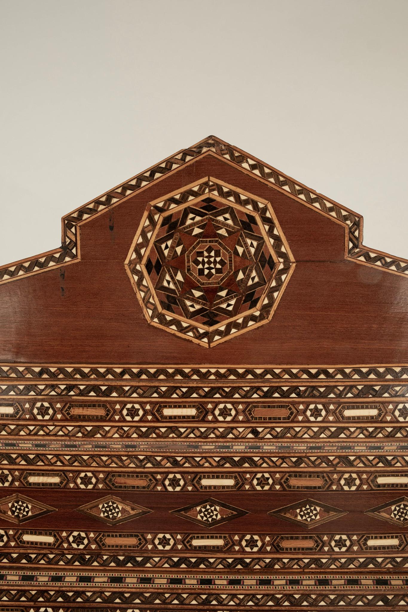 Moorish Grand Syrian Bone Inlay Mirror For Sale