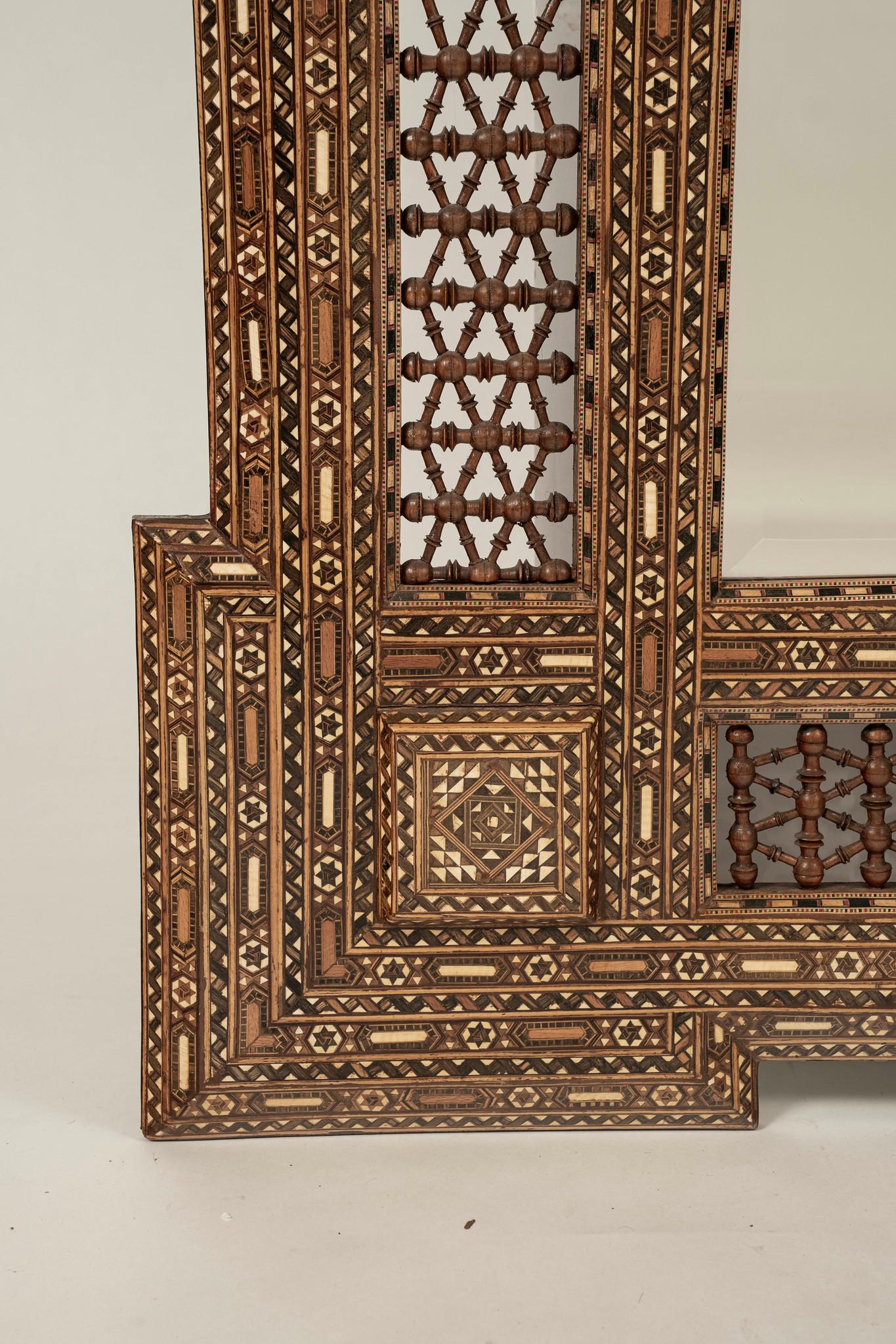Grand Syrian Bone Inlay Mirror For Sale 2