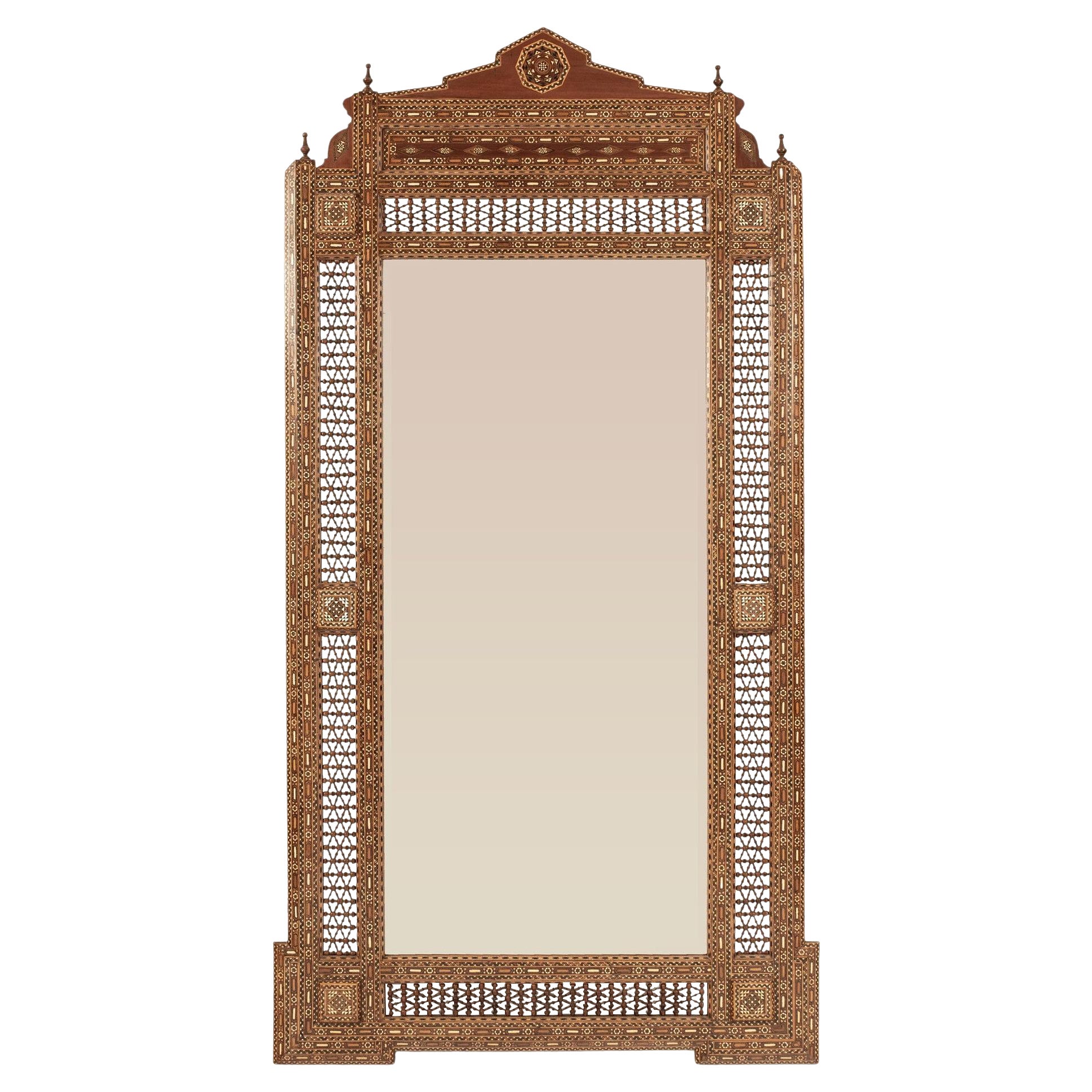 Grand Syrian Bone Inlay Mirror