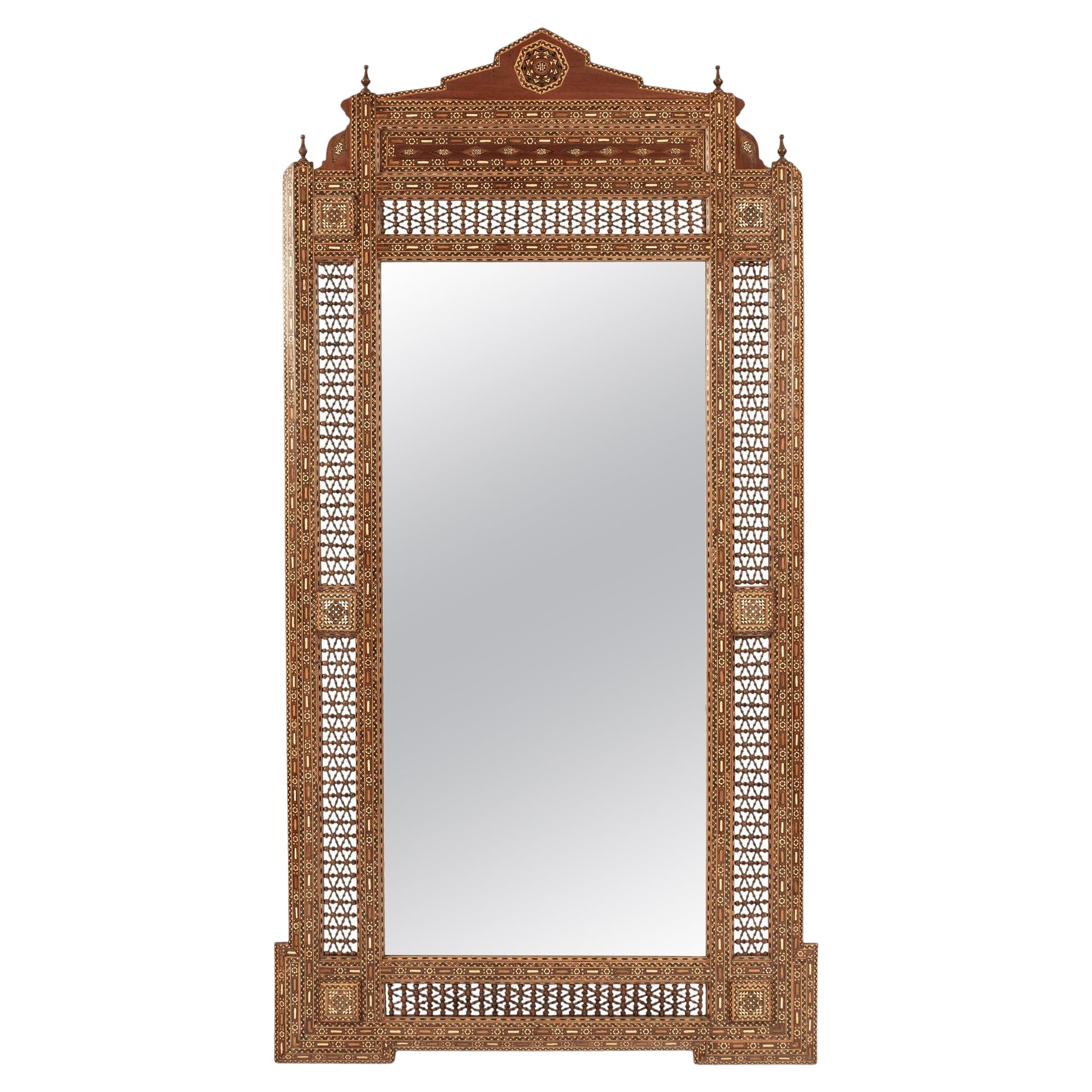Grand Syrian Bone Inlay Mirror For Sale