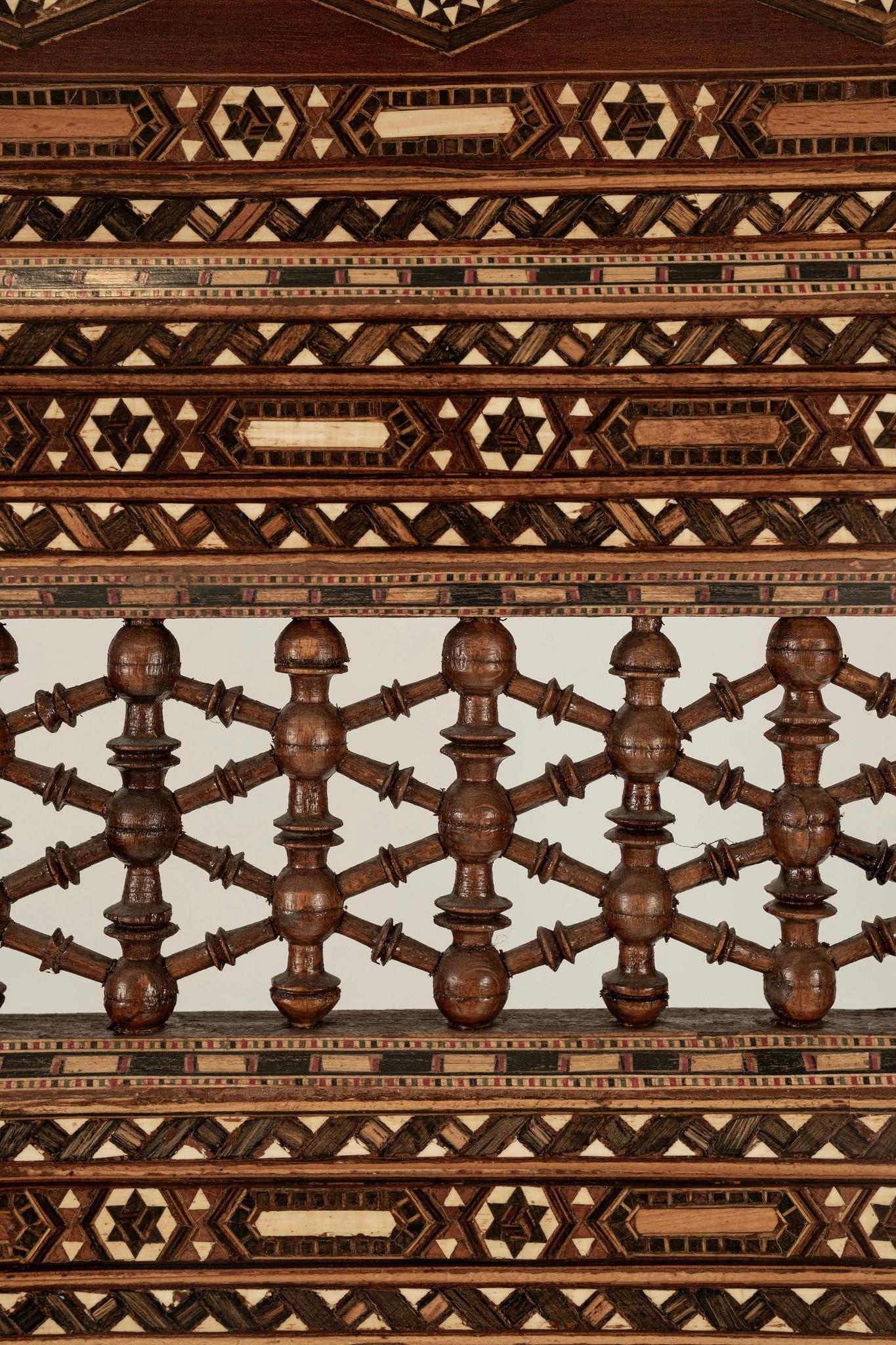 20th Century Grand Syrian Bone Inlay Mirror
